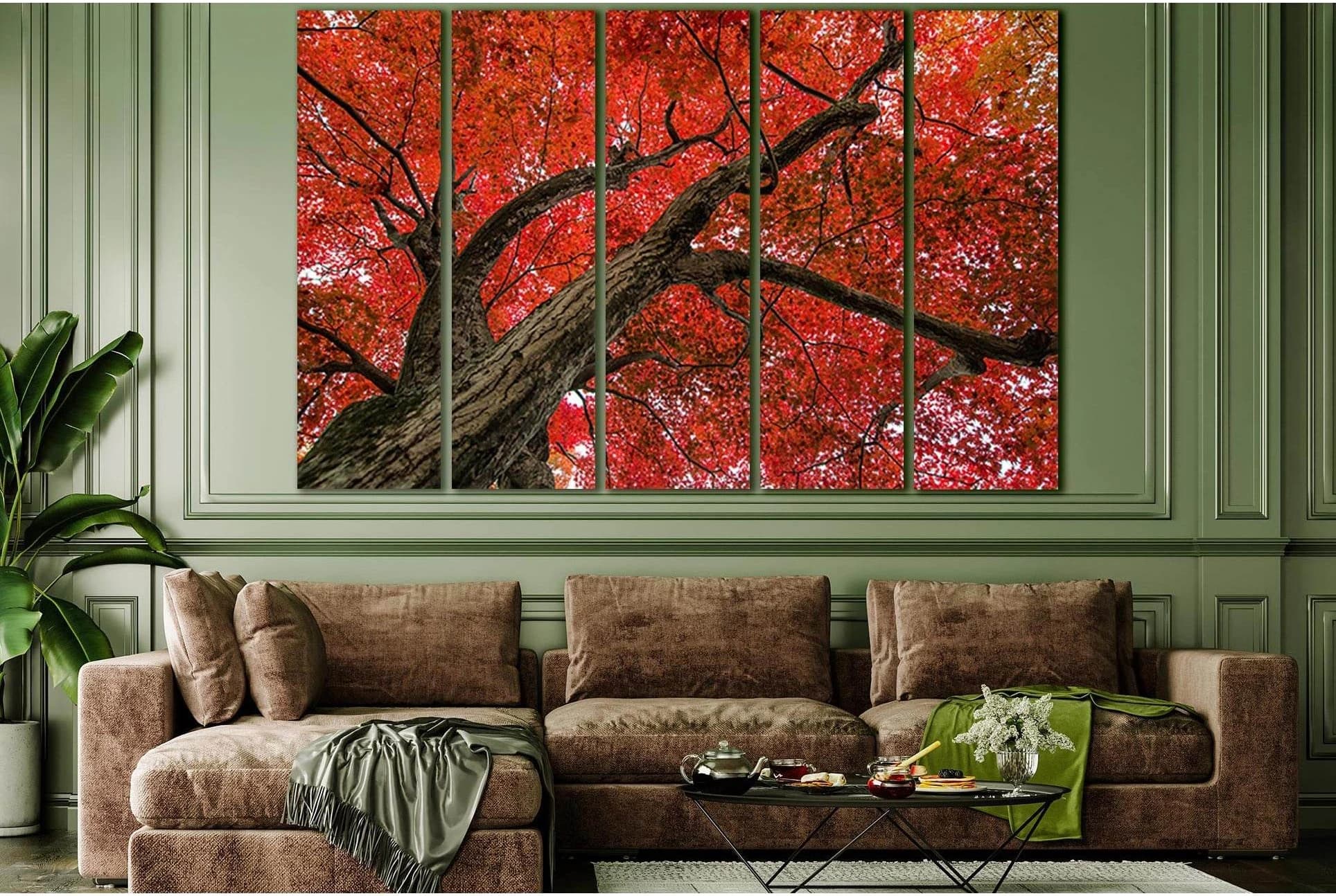 Crown Of The Autumn Tree №SL811 Ready to Hang Canvas Print - Zellart Canvas Prints 0new, ALL_Products, Trees Wall Art