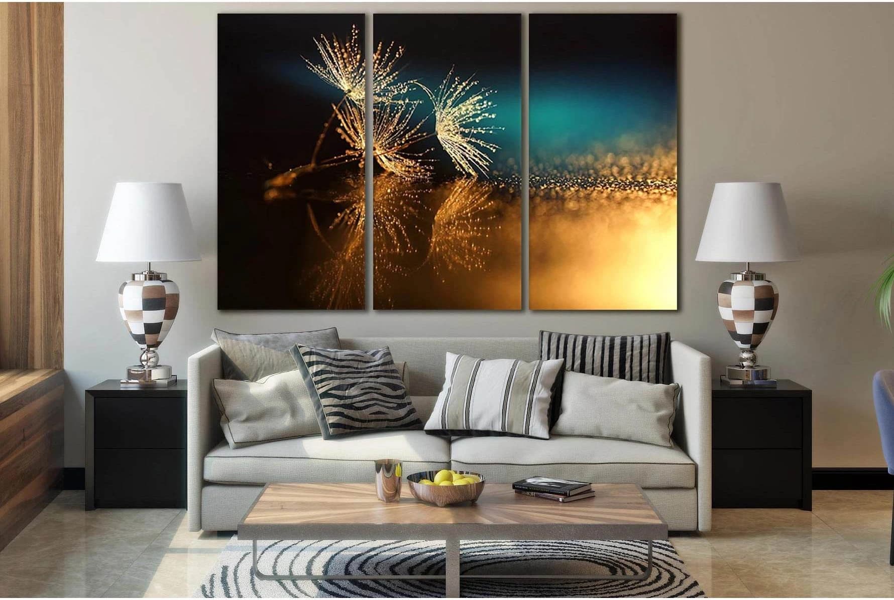 Dandelions And Dew Drops №SL668 Ready to Hang Canvas Print - Zellart Canvas Prints 0new, ALL_Products, Floral & Botanical Wall Art