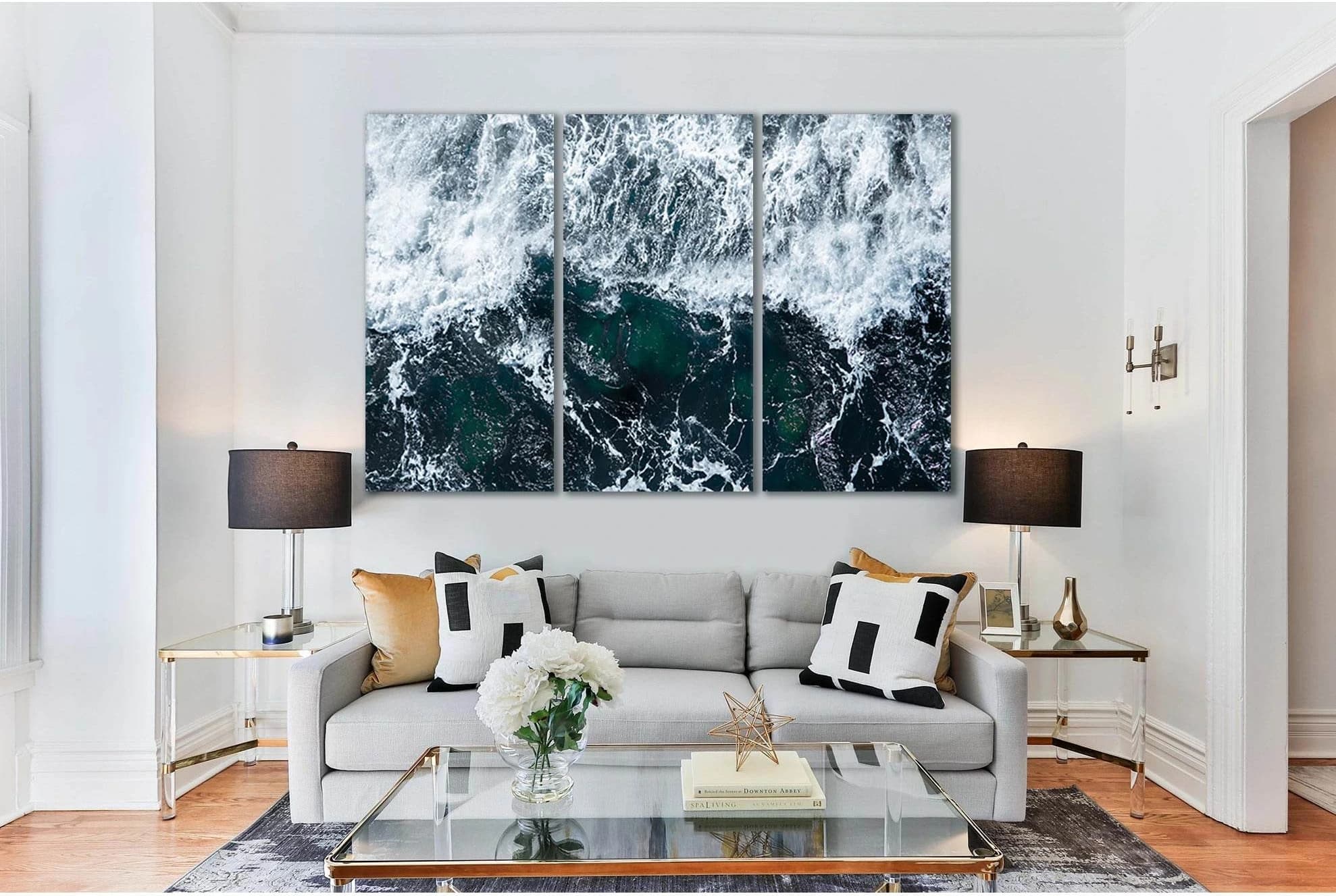 Deep Blue Ocean Waves №SL89 Ready to Hang Canvas Print - Zellart Canvas Prints 0new, ALL_Products, Beach Ocean & Waves