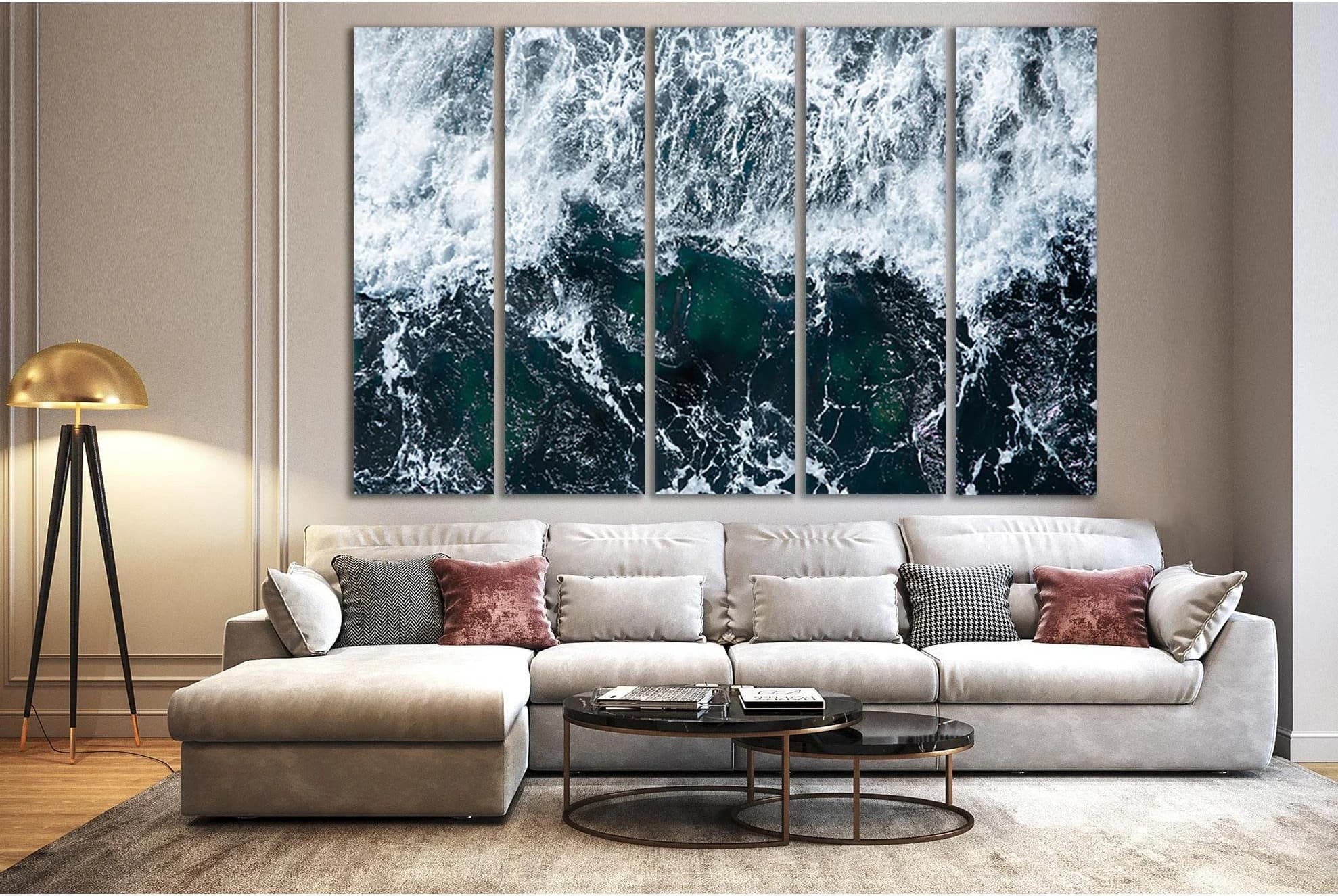Deep Blue Ocean Waves №SL89 Ready to Hang Canvas Print - Zellart Canvas Prints 0new, ALL_Products, Beach Ocean & Waves