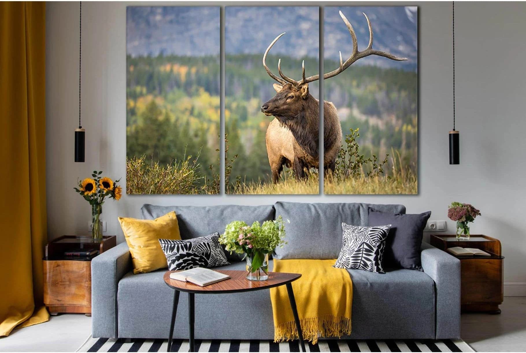 Deer With Beautiful Antlers №SL1049 Ready to Hang Canvas Print - Zellart Canvas Prints 0new, ALL_Products, Animals & Wildlife
