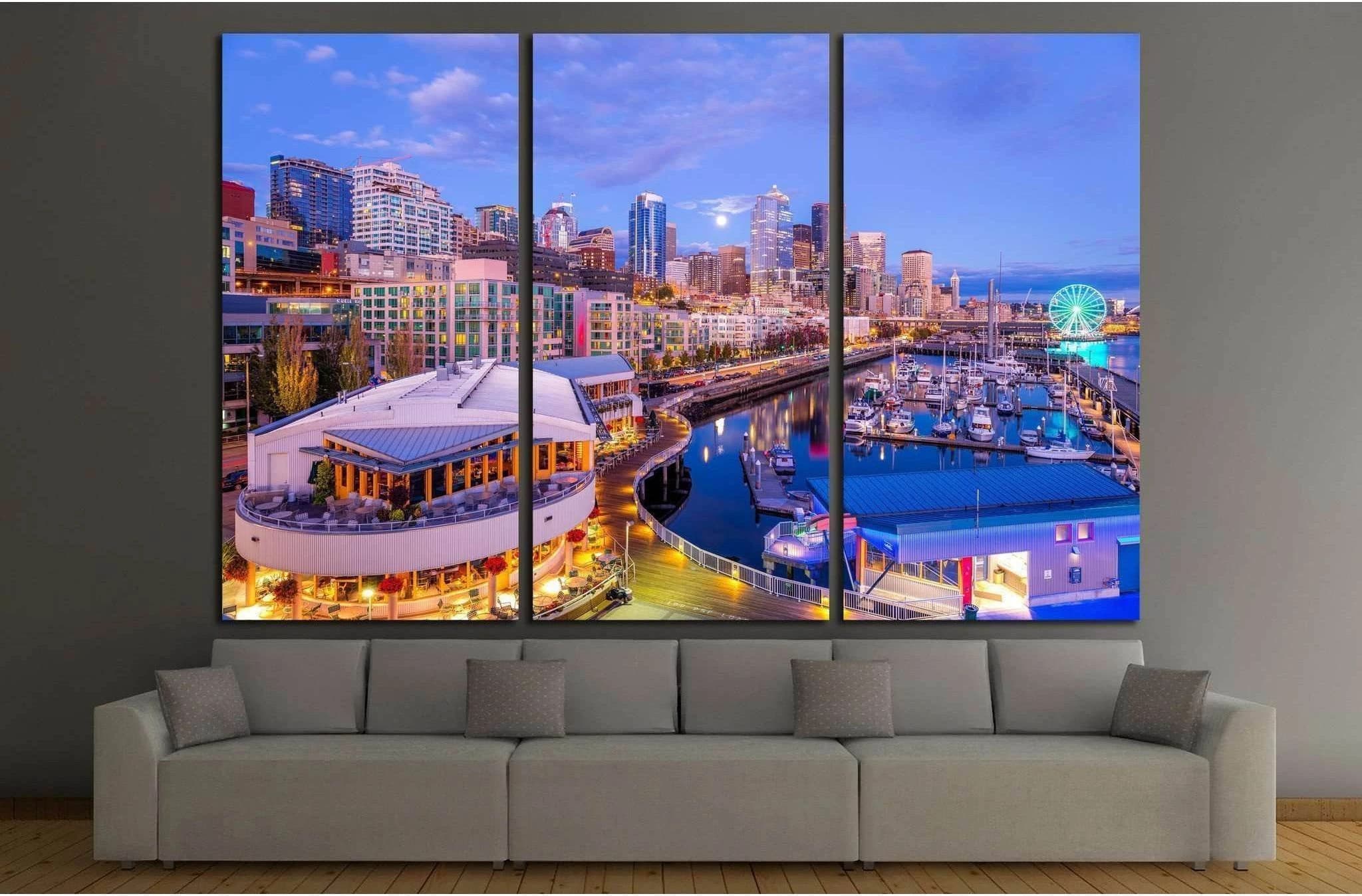 downtown Seattle №1365 Ready to Hang Canvas Print - Zellart Canvas Prints ALL_Products, s-1365