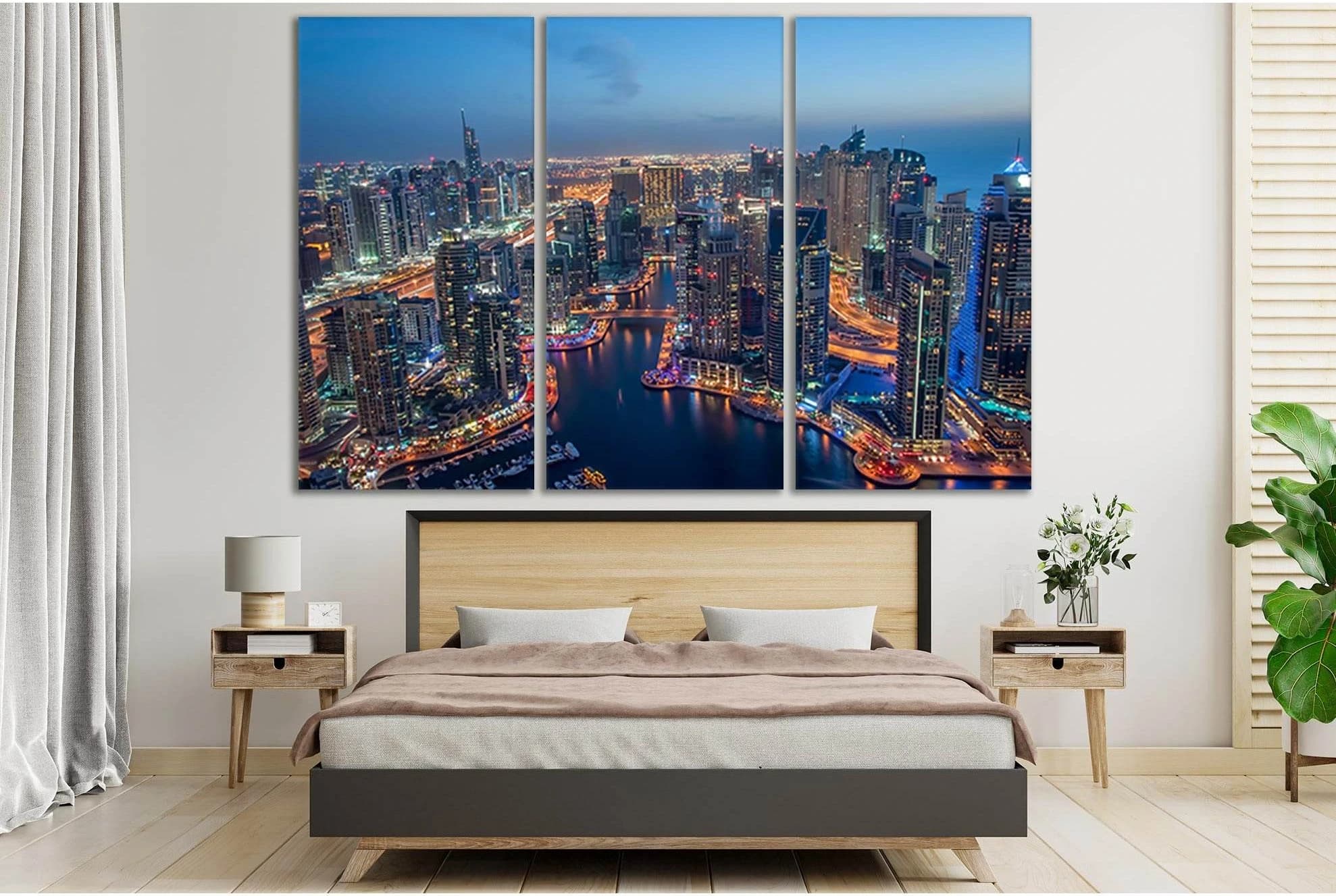 Dubai Skyline View №SL359 Ready to Hang Canvas Print - Zellart Canvas Prints 0new, ALL_Products, Cityscapes & Skylines