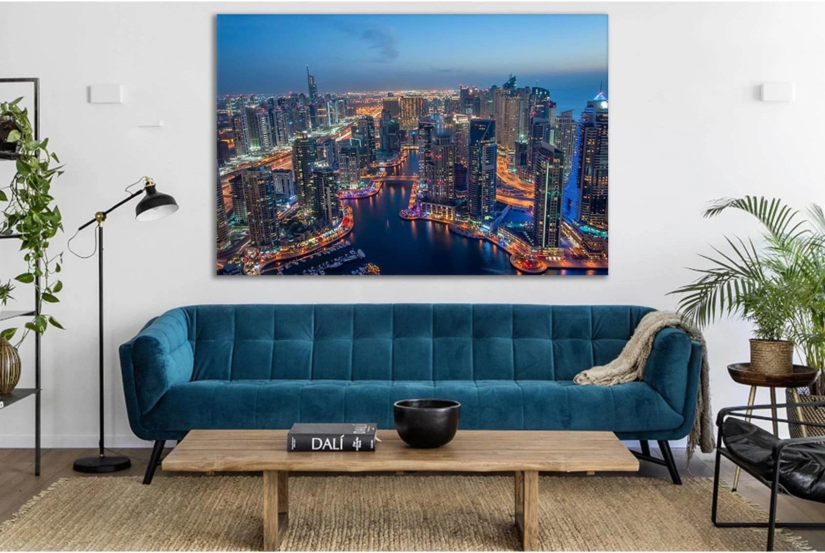 Dubai Skyline View №SL359 Ready to Hang Canvas Print - Zellart Canvas Prints 0new, ALL_Products, Cityscapes & Skylines
