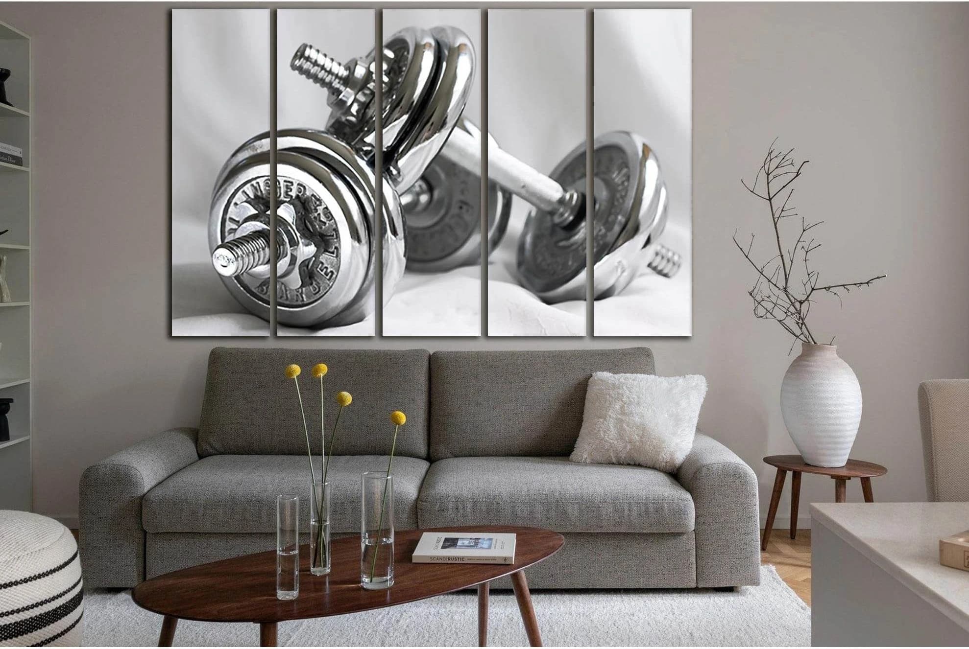Dumbbells Sport Motivation №SL954 Ready to Hang Canvas Print - Zellart Canvas Prints 0new, ALL_Products, Sports & Motivation