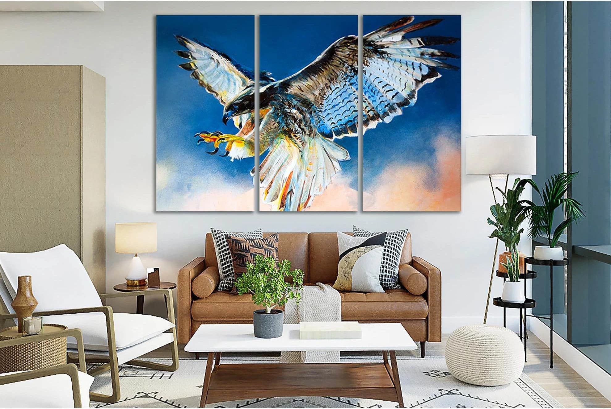 Eagle In The Sky Oil Painting №SL592 Ready to Hang Canvas Print - Zellart Canvas Prints 0new, ALL_Products, Oil Painting Wall Art
