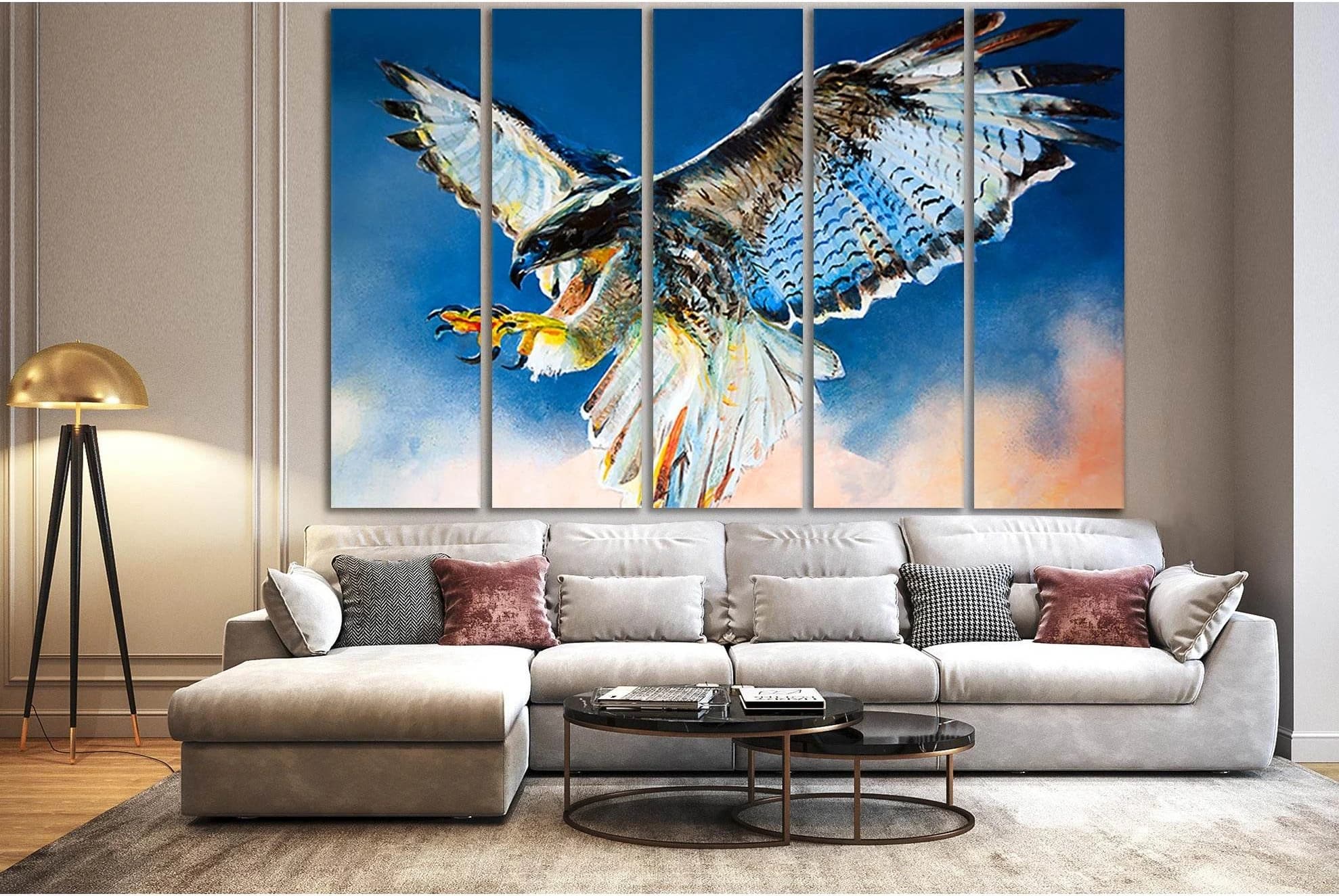 Eagle In The Sky Oil Painting №SL592 Ready to Hang Canvas Print - Zellart Canvas Prints 0new, ALL_Products, Oil Painting Wall Art