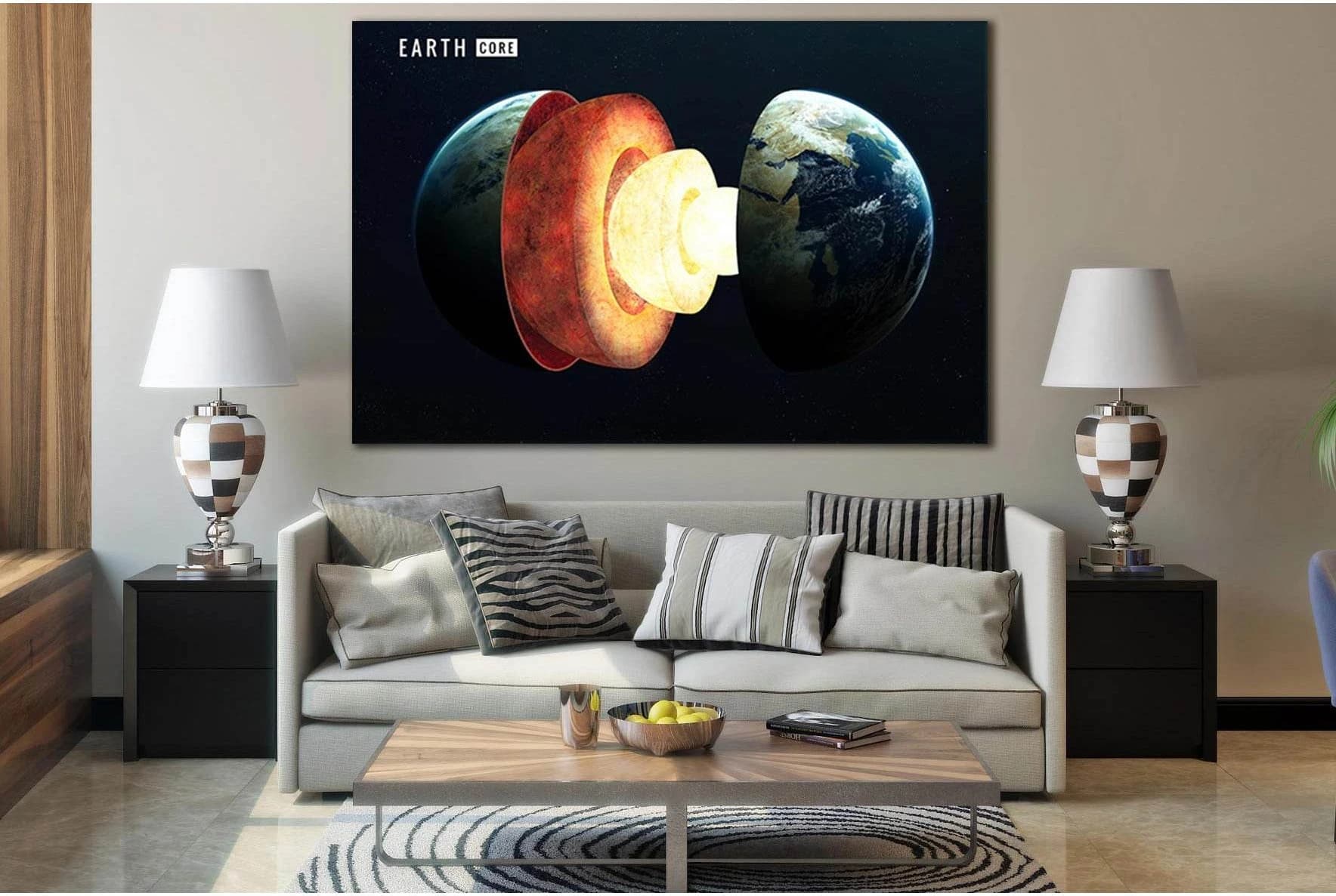 Earth Inner Structure №SL398 Ready to Hang Canvas Print - Zellart Canvas Prints 0new, ALL_Products, Astronomy & Space Canvas Wall Art