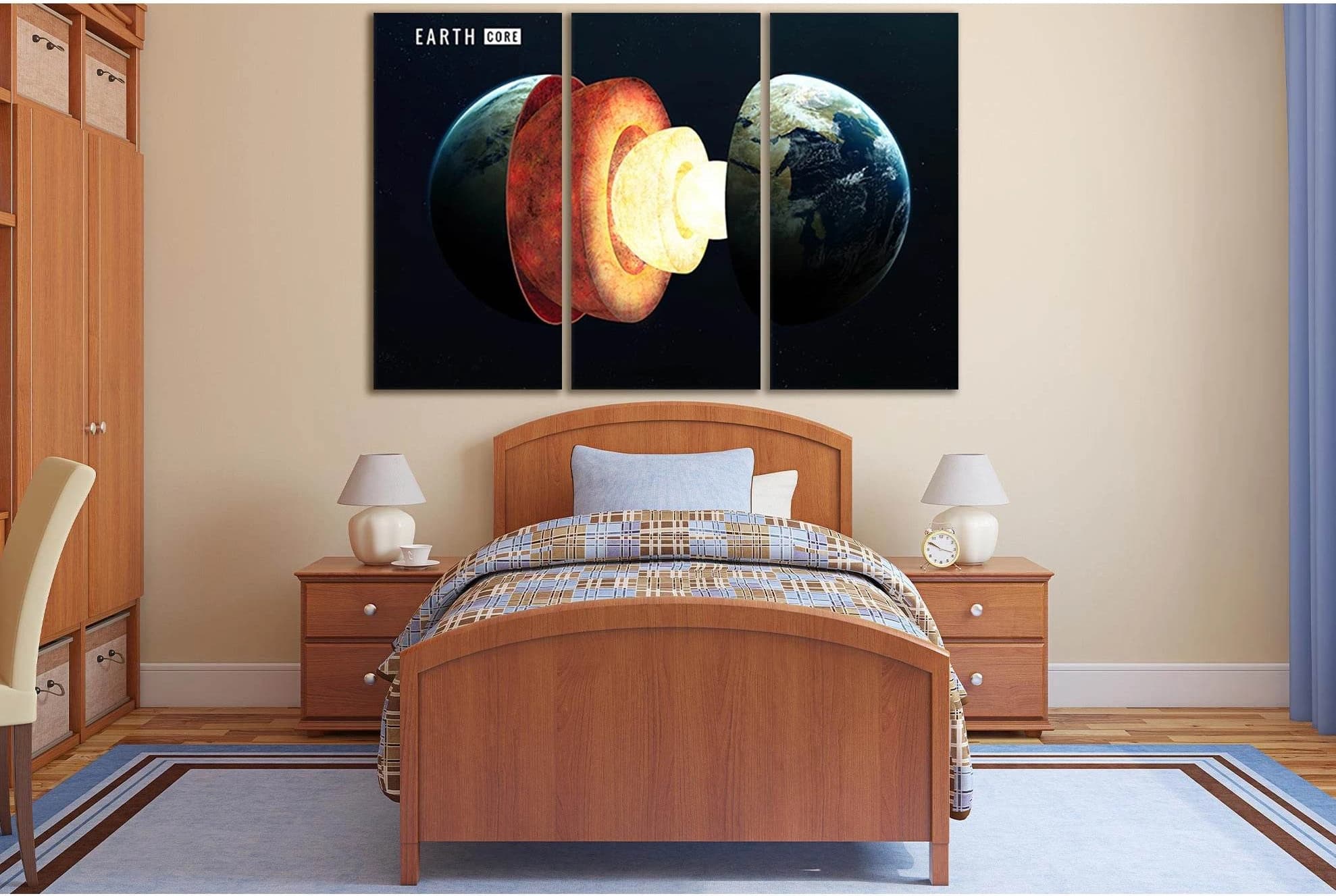 Earth Inner Structure №SL398 Ready to Hang Canvas Print - Zellart Canvas Prints 0new, ALL_Products, Astronomy & Space Canvas Wall Art