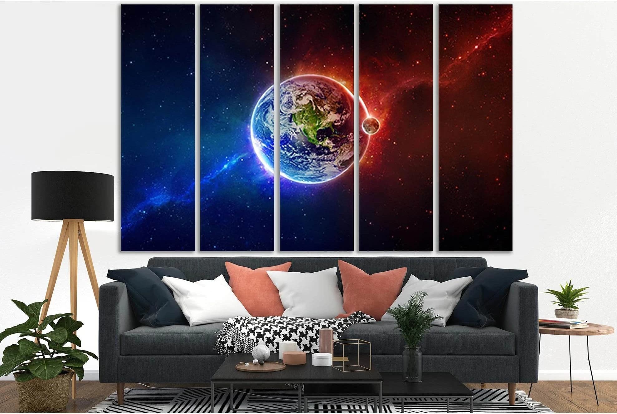 Earths Natural Satellite №SL440 Ready to Hang Canvas Print - Zellart Canvas Prints 0new, ALL_Products, Astronomy & Space Canvas Wall Art