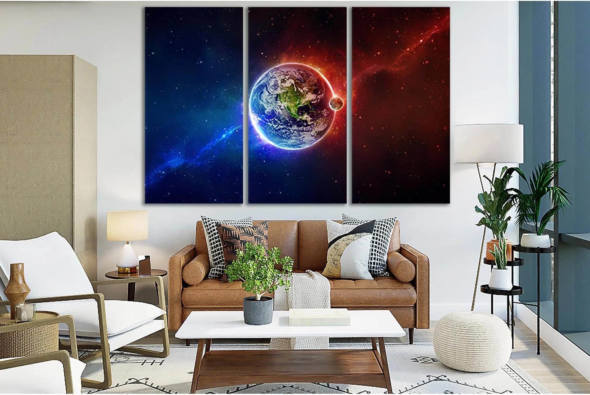 Earths Natural Satellite №SL440 Ready to Hang Canvas Print - Zellart Canvas Prints 0new, ALL_Products, Astronomy & Space Canvas Wall Art