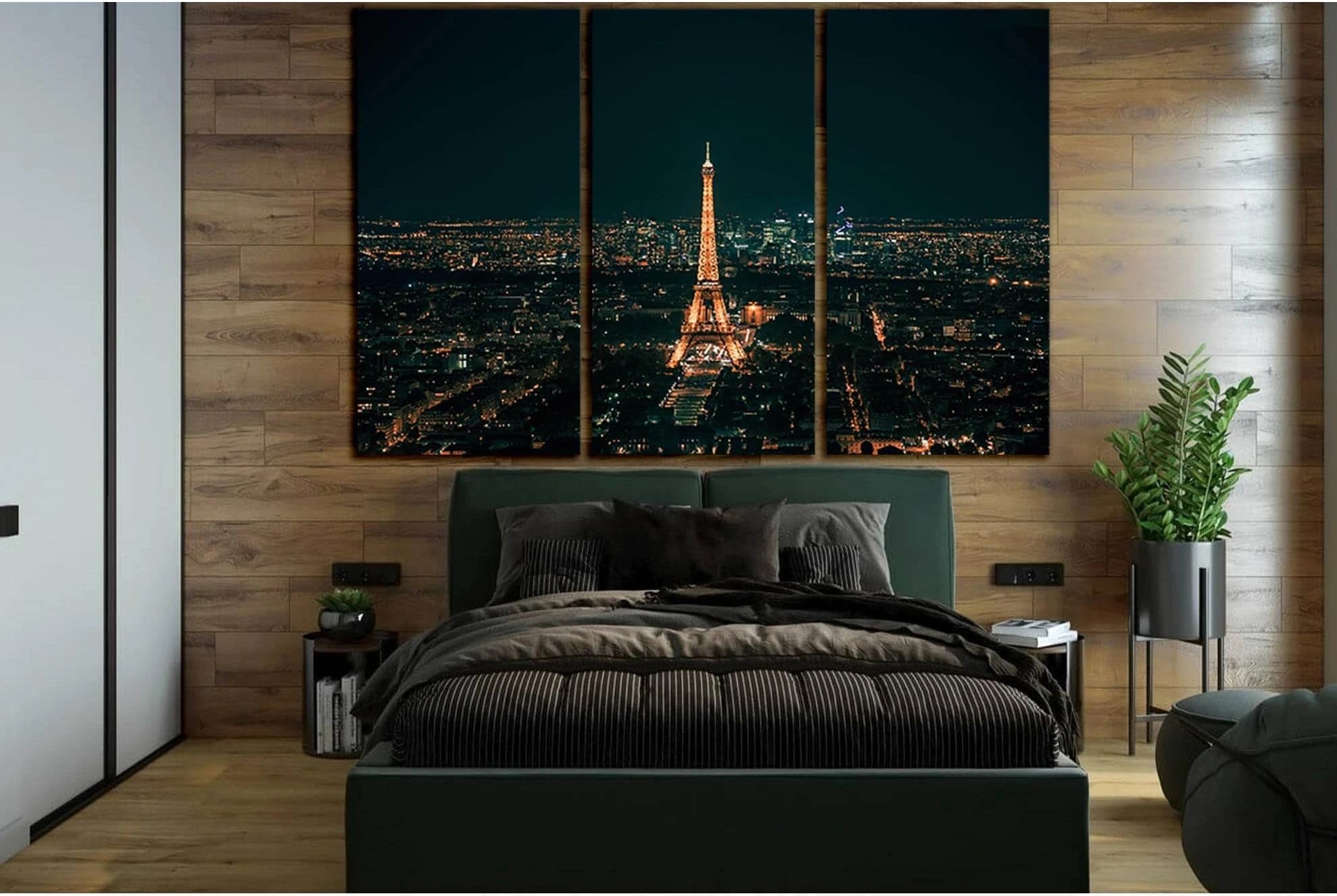 Eiffel Tower At Night Paris №SL1403 Ready to Hang Canvas Print - Zellart Canvas Prints 0new, ALL_Products, Architecture