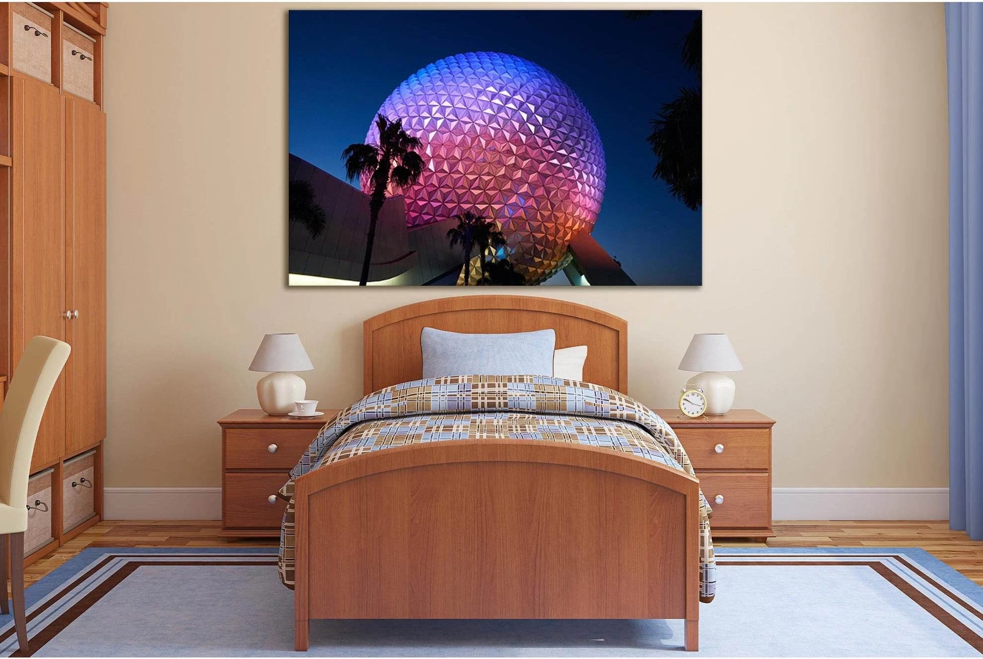 Epcots Spaceship Earth At Night №SL1401 Ready to Hang Canvas Print - Zellart Canvas Prints 0new, ALL_Products, Architecture