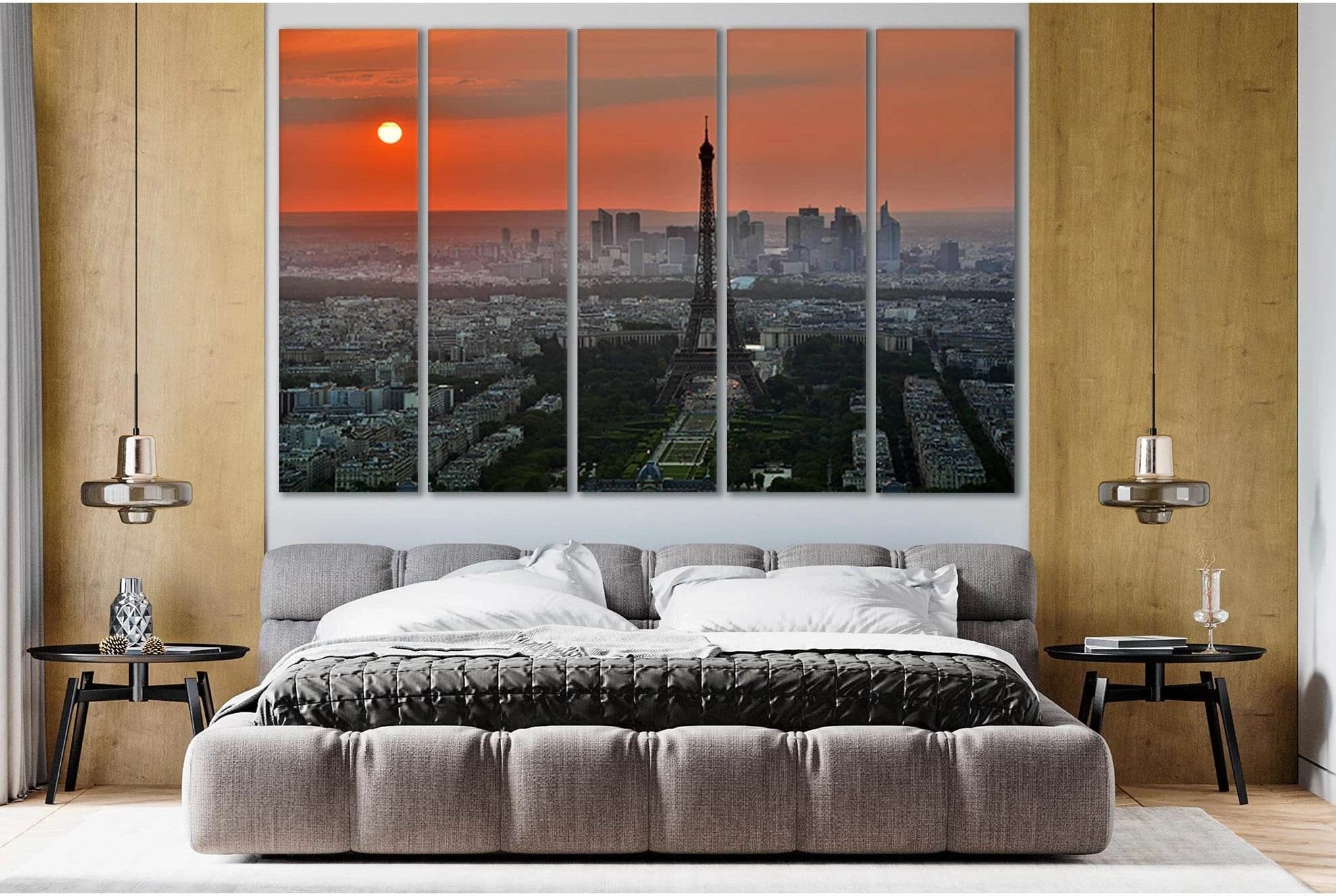 Evening Paris Sunset №SL223 Ready to Hang Canvas Print - Zellart Canvas Prints 0new, ALL_Products, SUNRISE & SUNSET WALL ART