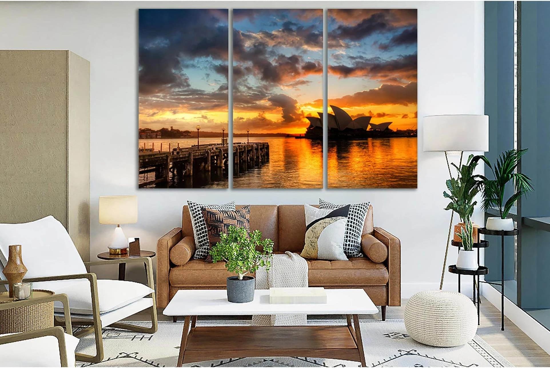 Evening Sydney Sunset №SL259 Ready to Hang Canvas Print - Zellart Canvas Prints 0new, ALL_Products, SUNRISE & SUNSET WALL ART