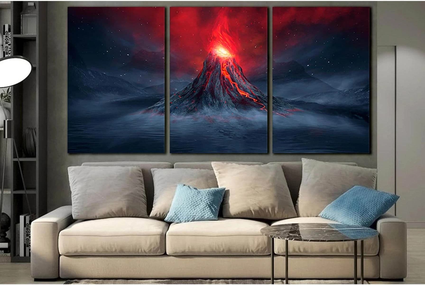 Explosive Volcano With Burning Lava №SL1213 Ready to Hang Canvas Print - Zellart Canvas Prints 0new, ALL_Products, Fantasy And Sci Fi Wall Art