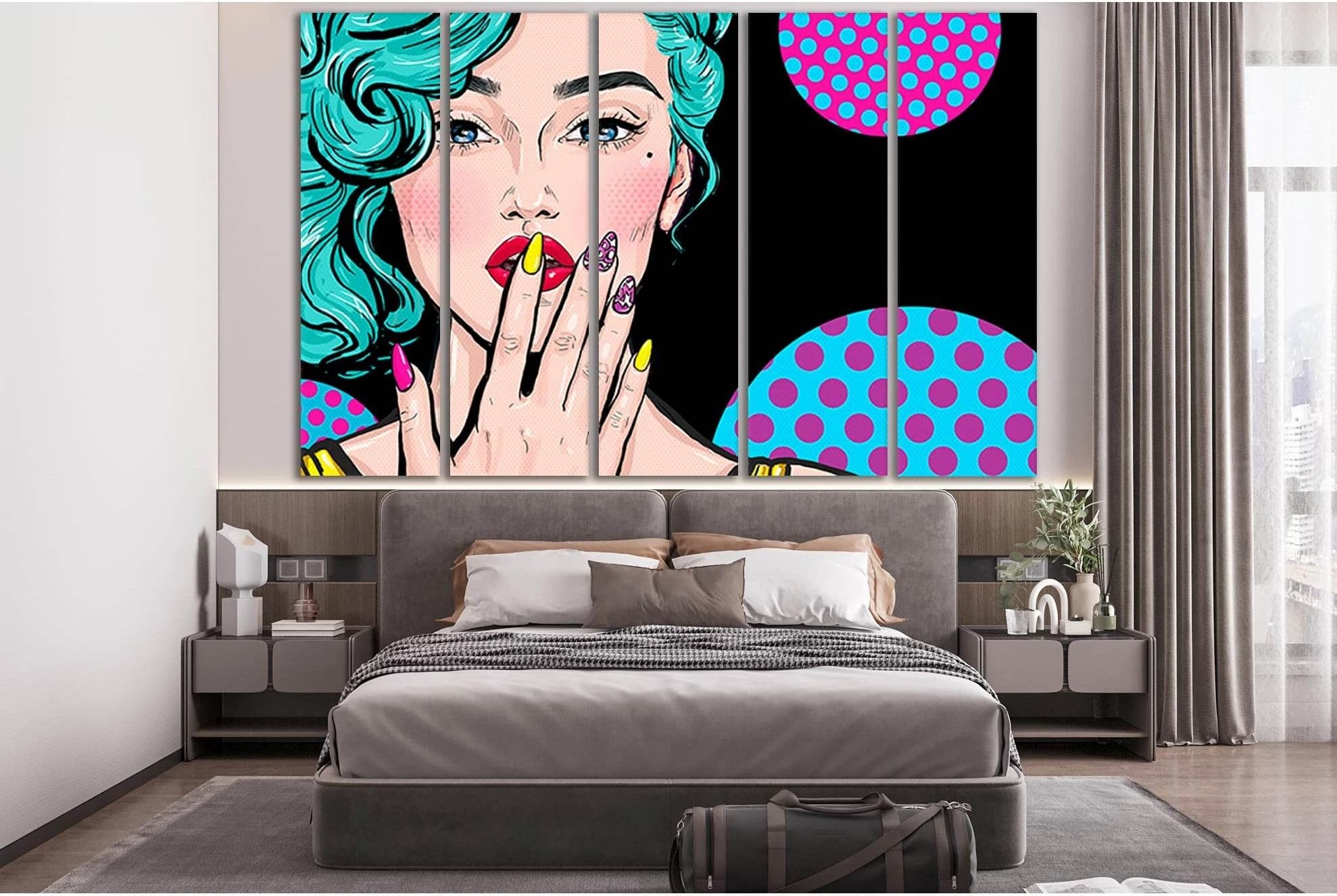 Fashion Illustration Of A Girl Pop Art №SL548 Ready to Hang Canvas Print - Zellart Canvas Prints 0new, ALL_Products, Pop ART