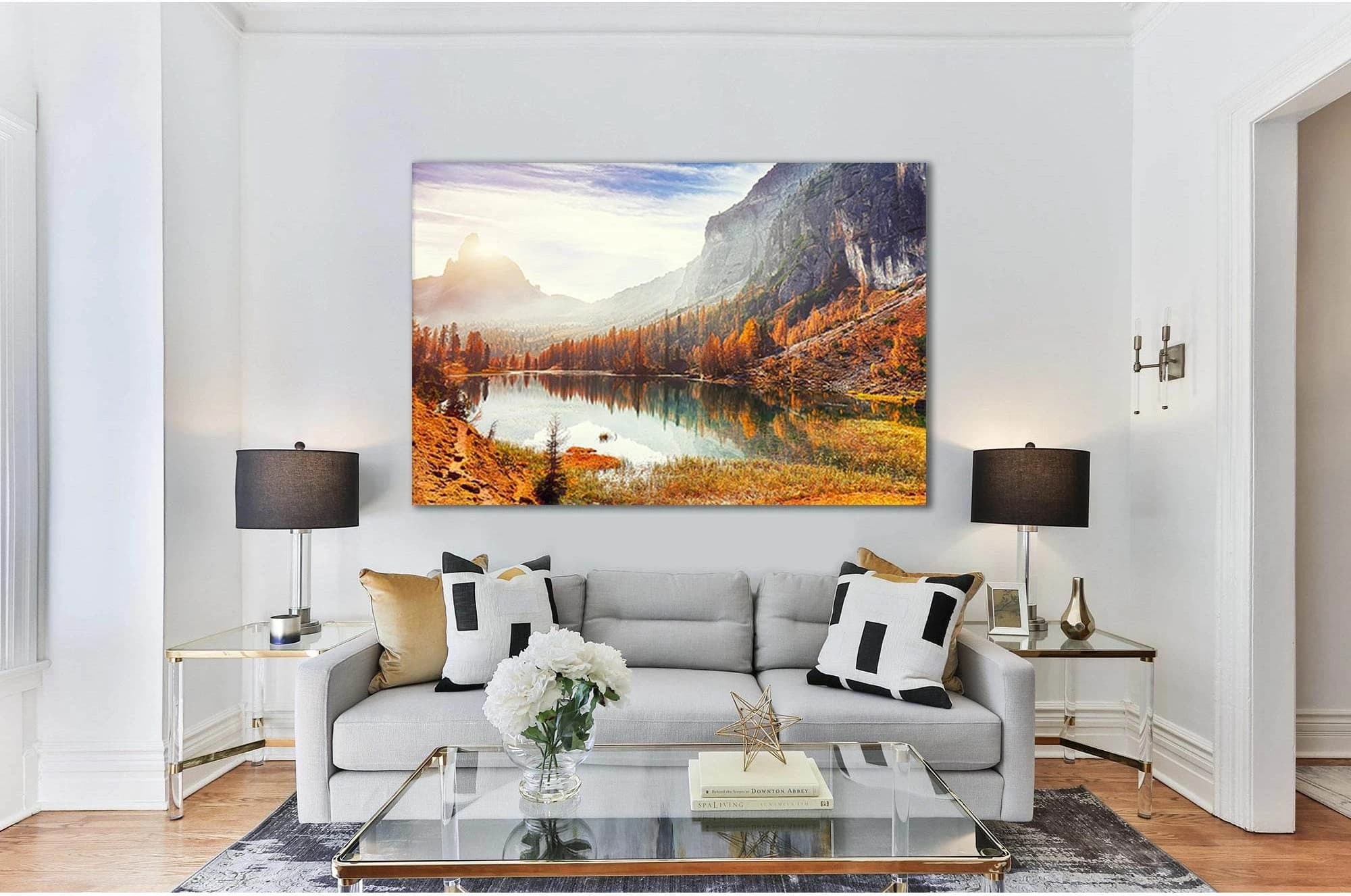 Federa Lake In Morning №Sl15 Ready to Hang Canvas Print - Zellart Canvas Prints 0new, ALL_Products, Nature & Landscapes Canvas Print