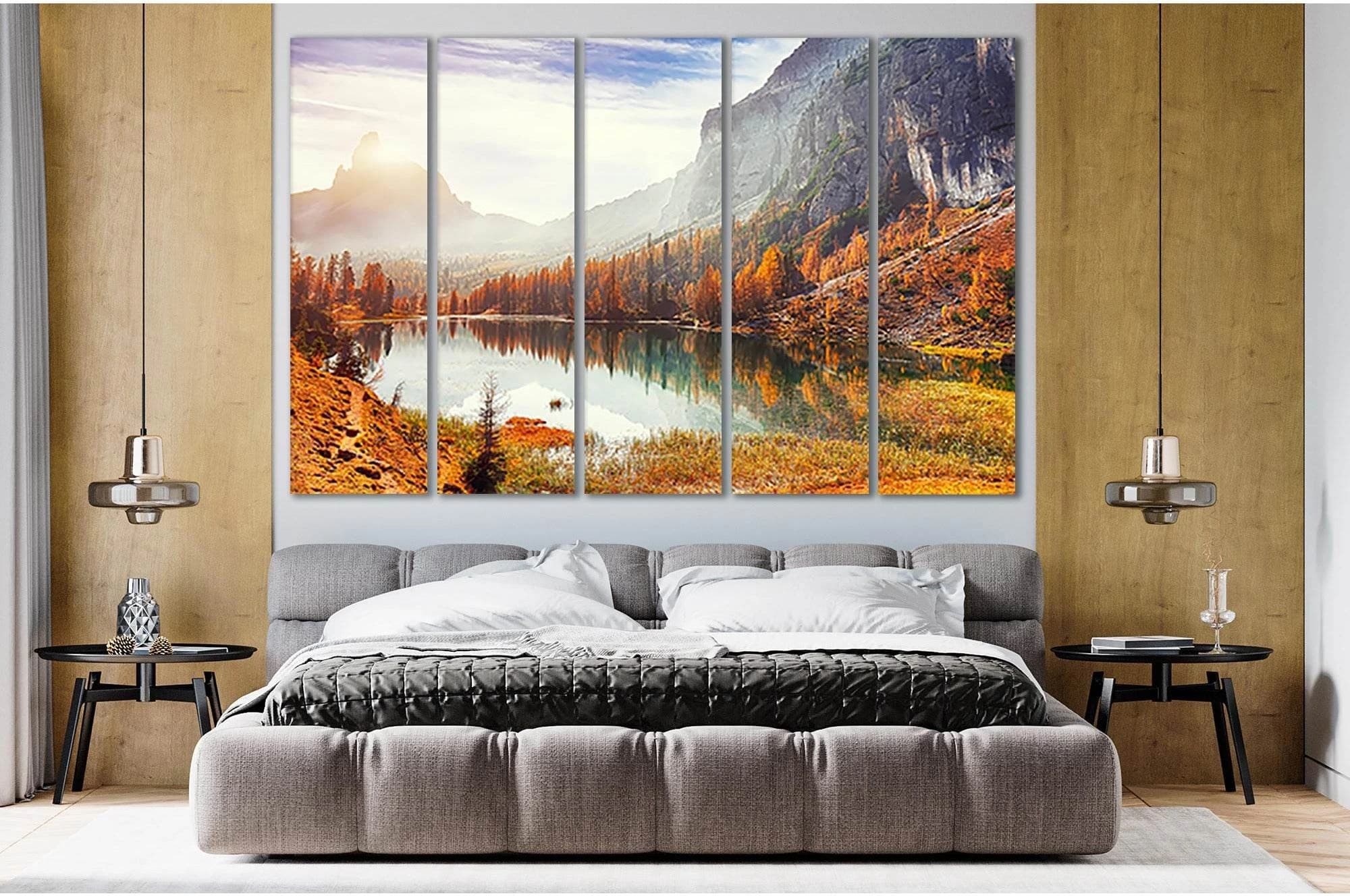Federa Lake In Morning №Sl15 Ready to Hang Canvas Print - Zellart Canvas Prints 0new, ALL_Products, Nature & Landscapes Canvas Print