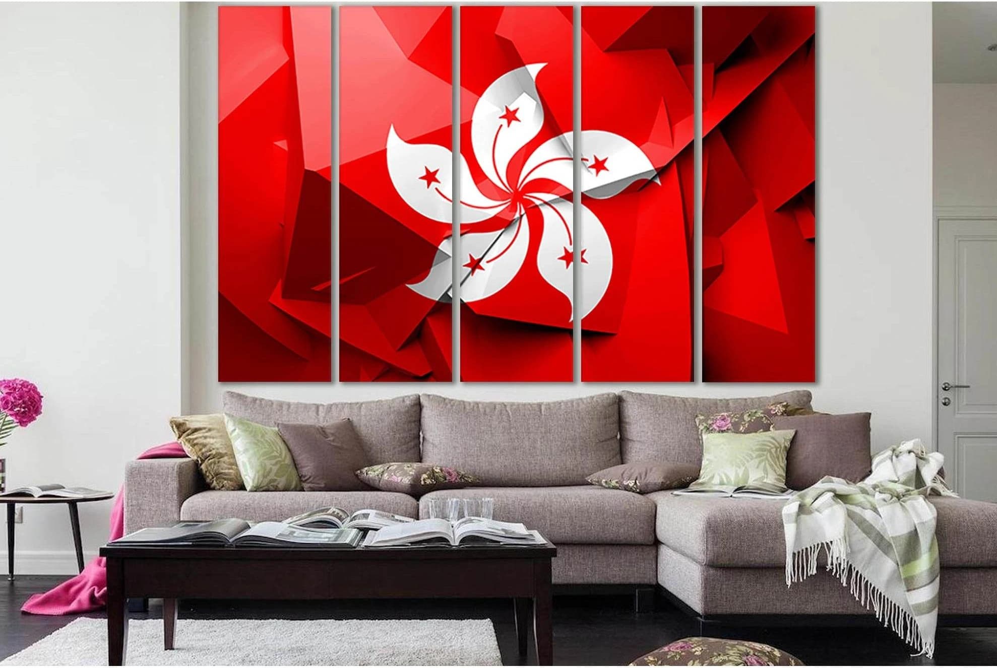 Flag Of Hong Kong №SL1160 Ready to Hang Canvas Print - Zellart Canvas Prints 0new, ALL_Products, Flags
