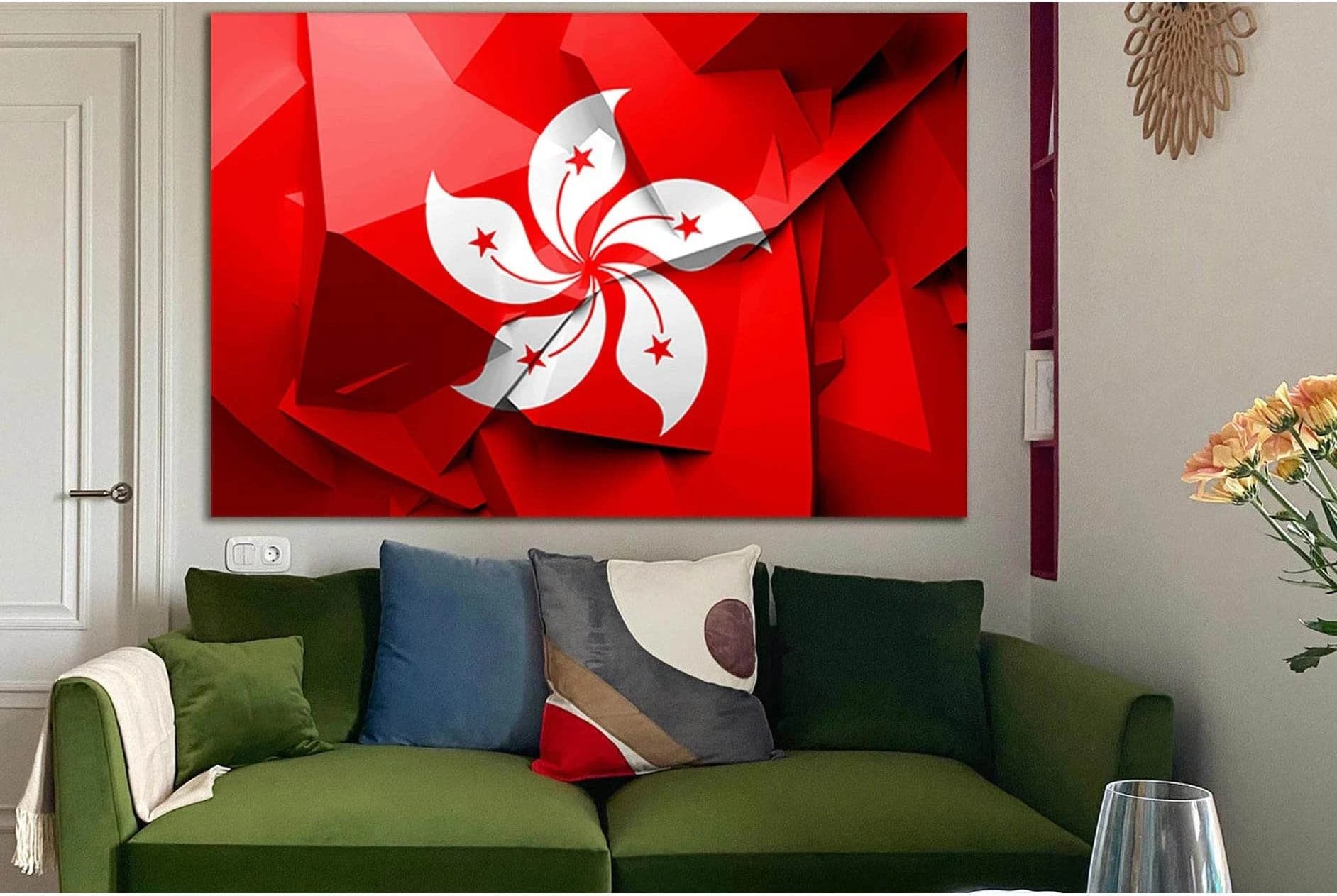 Flag Of Hong Kong №SL1160 Ready to Hang Canvas Print - Zellart Canvas Prints 0new, ALL_Products, Flags
