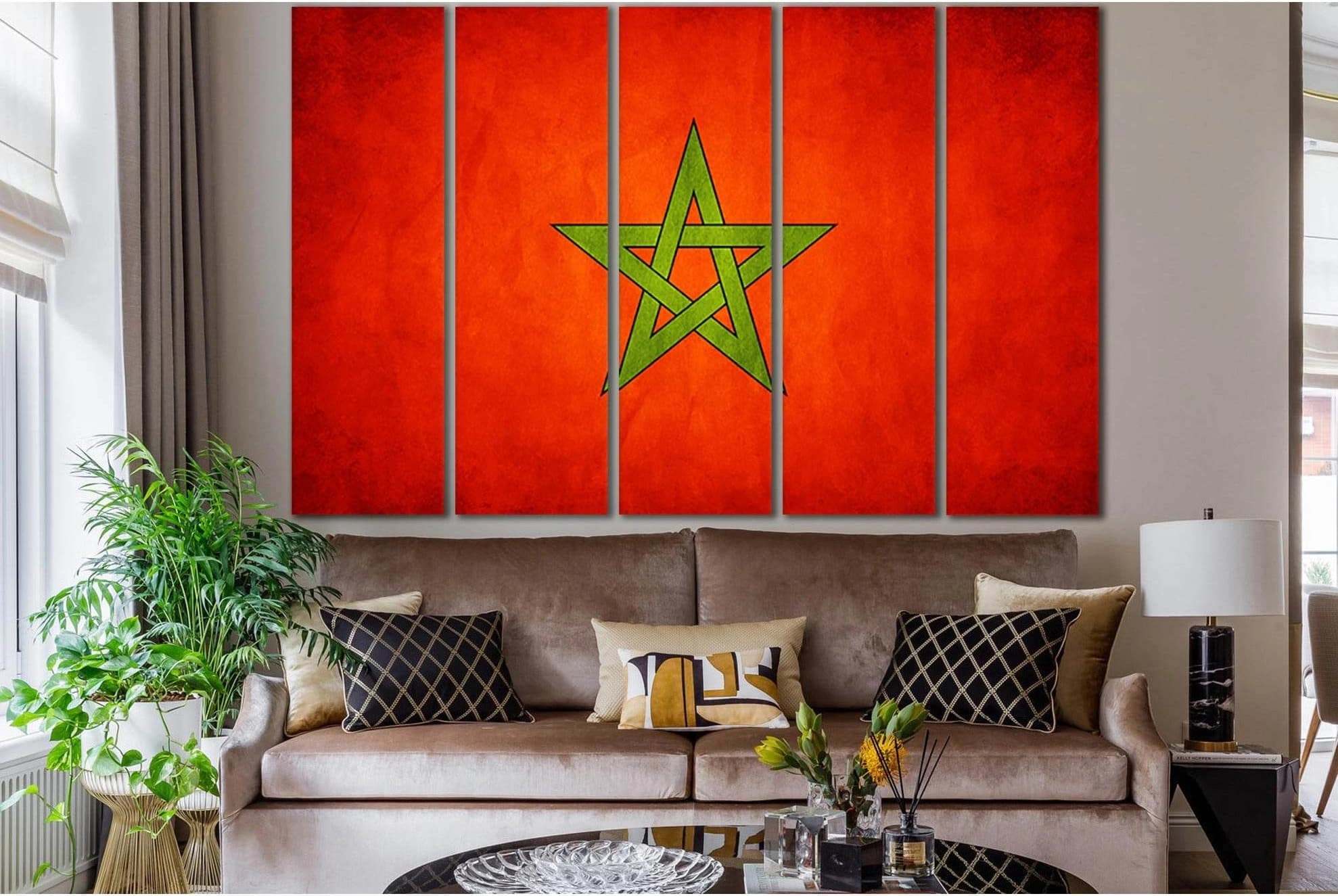 Flag Of Morocco №SL1150 Ready to Hang Canvas Print - Zellart Canvas Prints 0new, ALL_Products, Flags