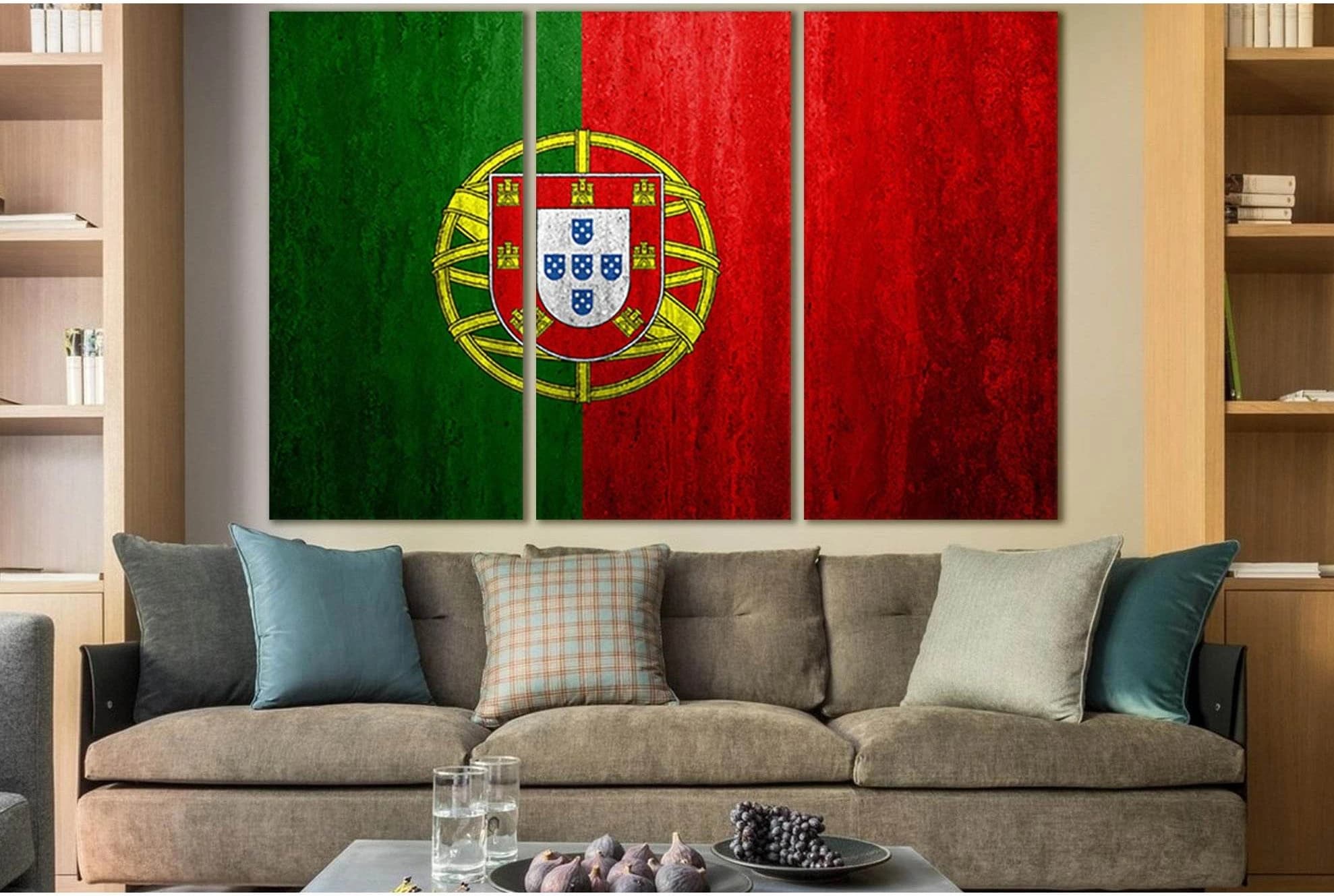 Flag Of Portugal №SL1159 Ready to Hang Canvas Print - Zellart Canvas Prints 0new, ALL_Products, Flags