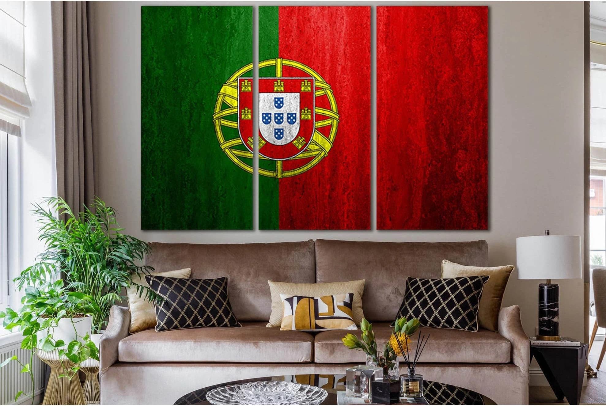 Flag Of Portugal №SL1211 Ready to Hang Canvas Print - Zellart Canvas Prints 0new, ALL_Products, Flags