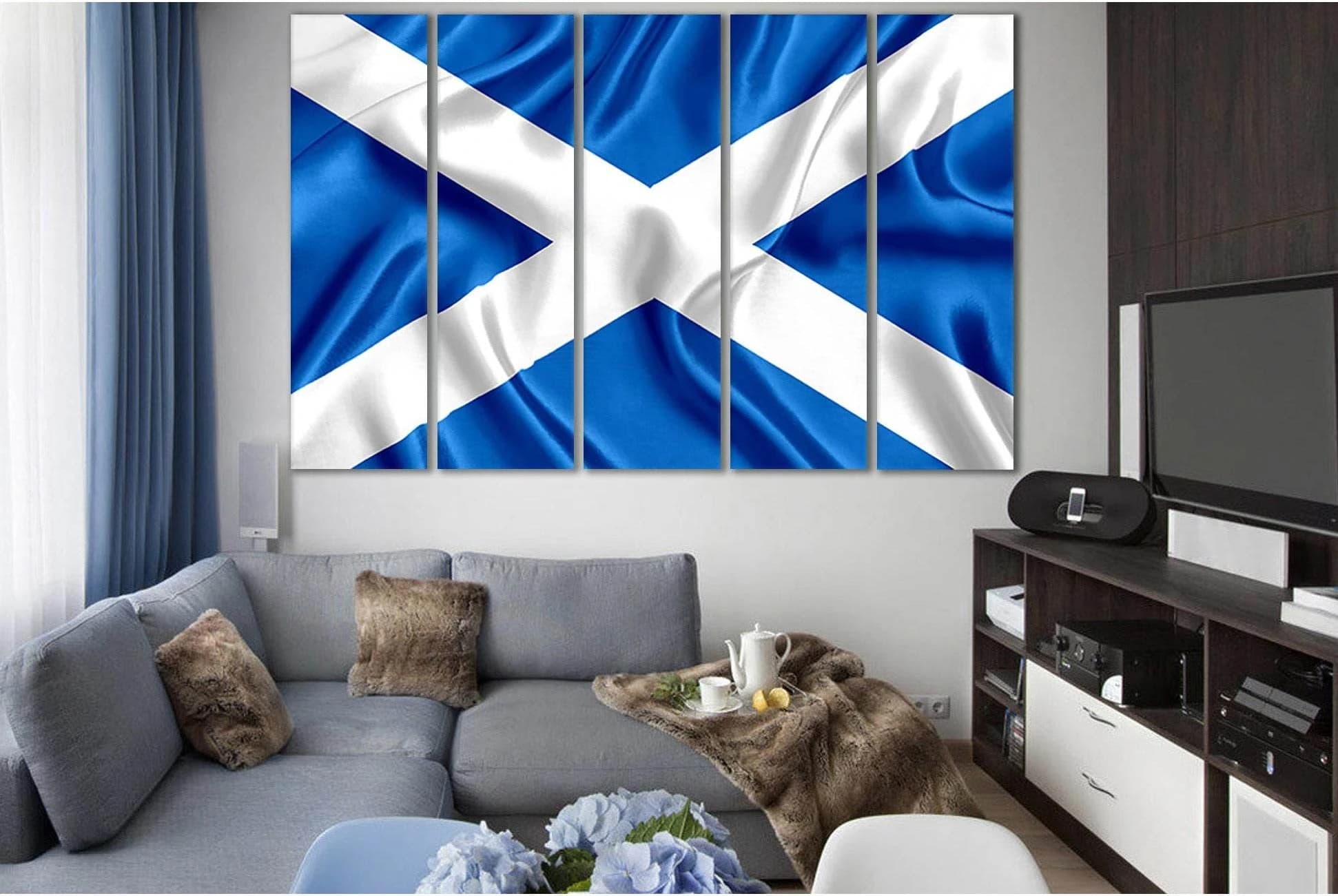 Flag Of Scotland №SL1194 Ready to Hang Canvas Print - Zellart Canvas Prints 0new, ALL_Products, Flags