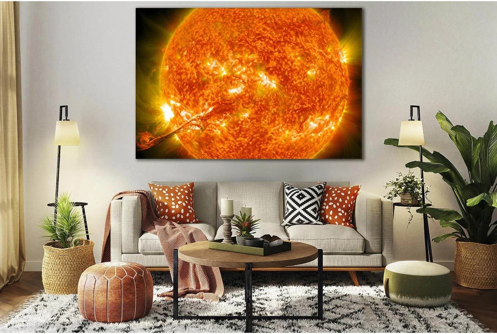 Flash In The Sun №SL386 Ready to Hang Canvas Print - Zellart Canvas Prints 0new, ALL_Products, Astronomy & Space Canvas Wall Art