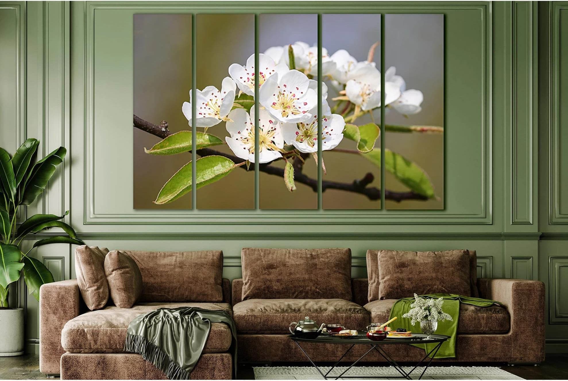 Flowering Pear №SL495 Ready to Hang Canvas Print - Zellart Canvas Prints 0new, ALL_Products, Trees Wall Art