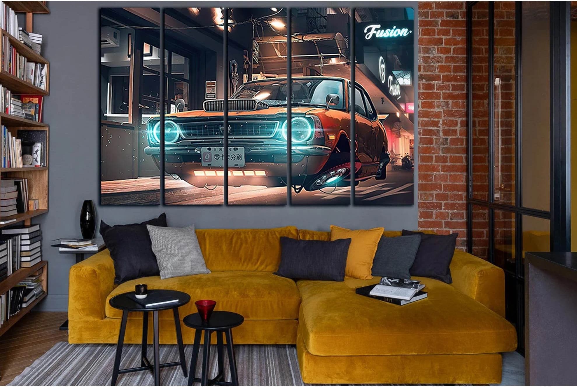 Flying Car №SL1286 Ready to Hang Canvas Print - Zellart Canvas Prints 0new, ALL_Products, Fantasy And Sci Fi Wall Art