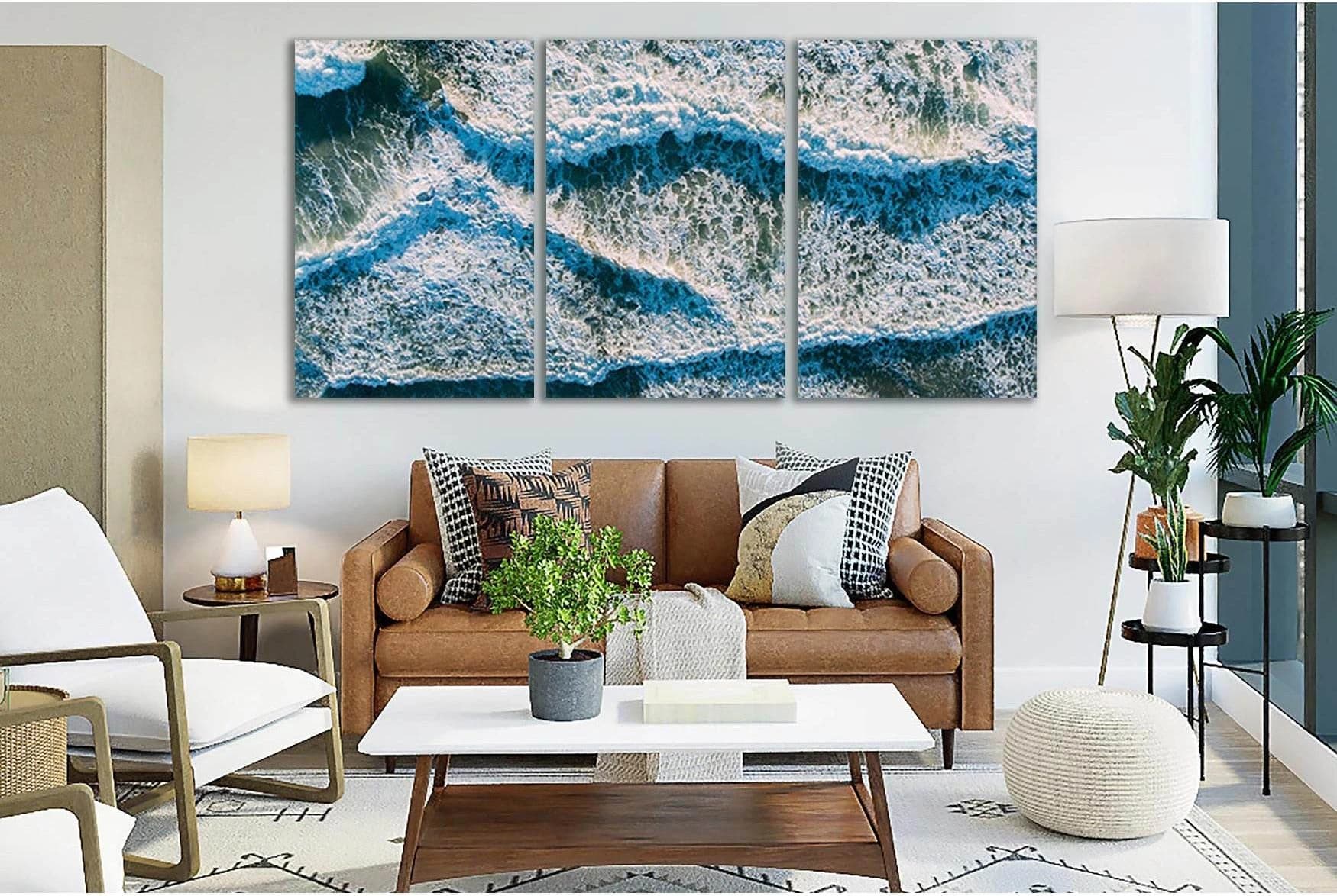 Foam Waves №SL123 Ready to Hang Canvas Print - Zellart Canvas Prints 0new, ALL_Products, Beach Ocean & Waves