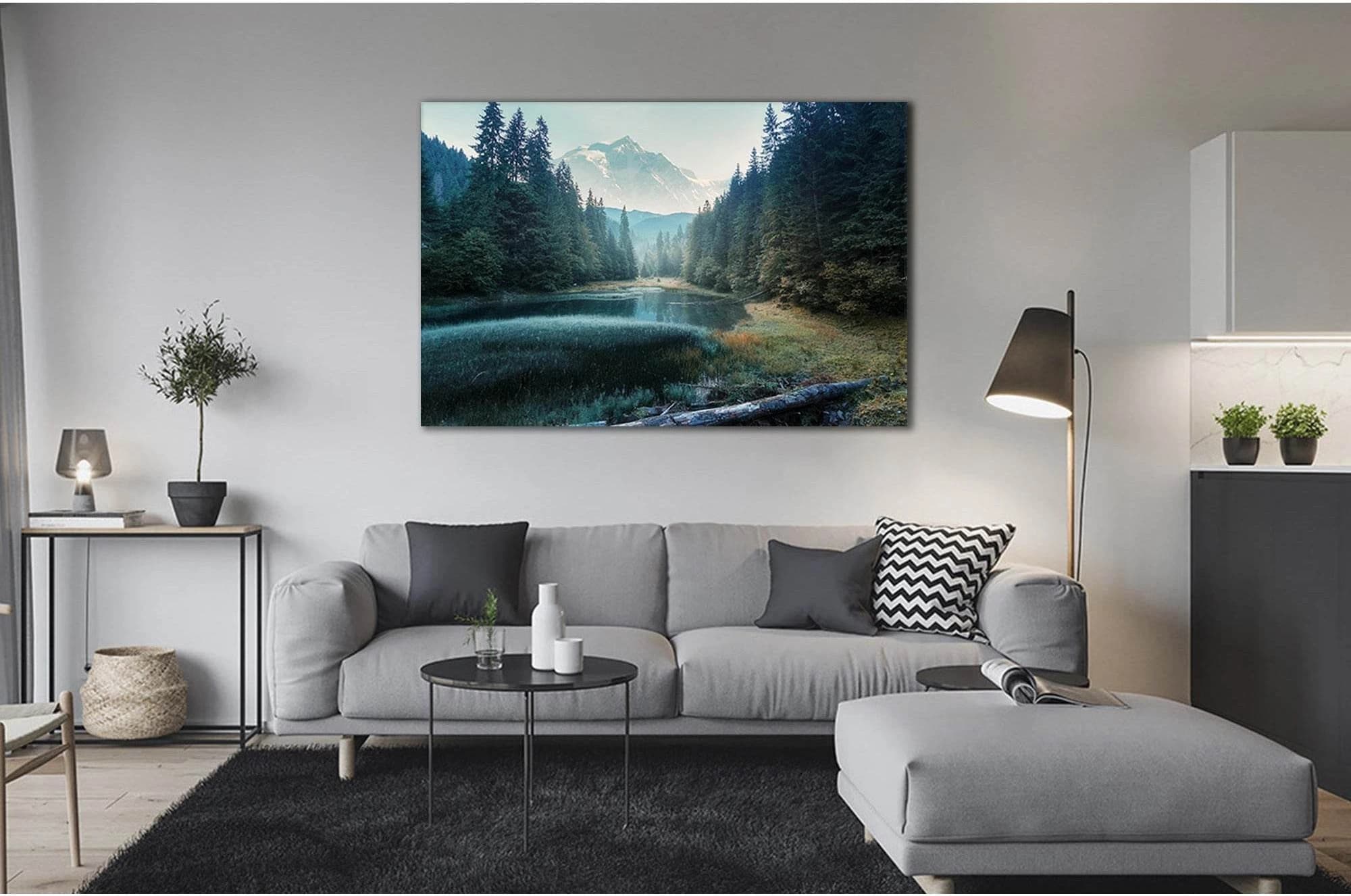 Forest Lake In Highland №sl10 Ready to Hang Canvas Print - Zellart Canvas Prints 0new, ALL_Products, Nature & Landscapes Canvas Print
