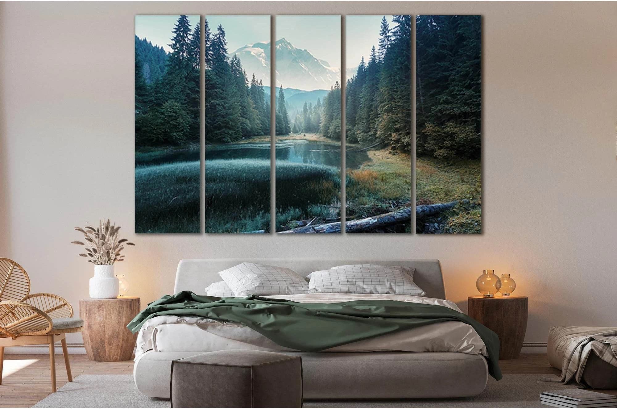 Forest Lake In Highland №sl10 Ready to Hang Canvas Print - Zellart Canvas Prints 0new, ALL_Products, Nature & Landscapes Canvas Print