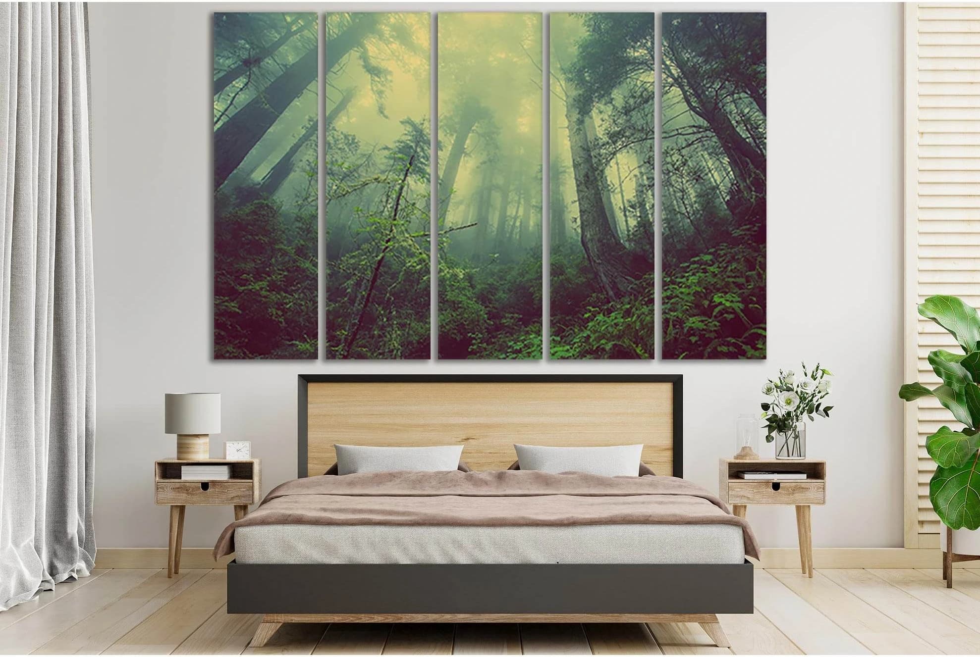 Forest Trees In The Fog №SL514 Ready to Hang Canvas Print - Zellart Canvas Prints 0new, ALL_Products, Trees Wall Art