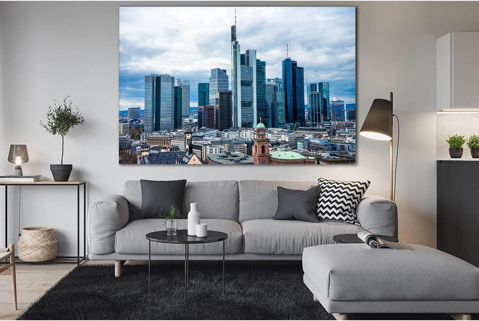 Frankfurt Germany Cityscapes №SL309 Ready to Hang Canvas Print - Zellart Canvas Prints 0new, ALL_Products, Cityscapes & Skylines