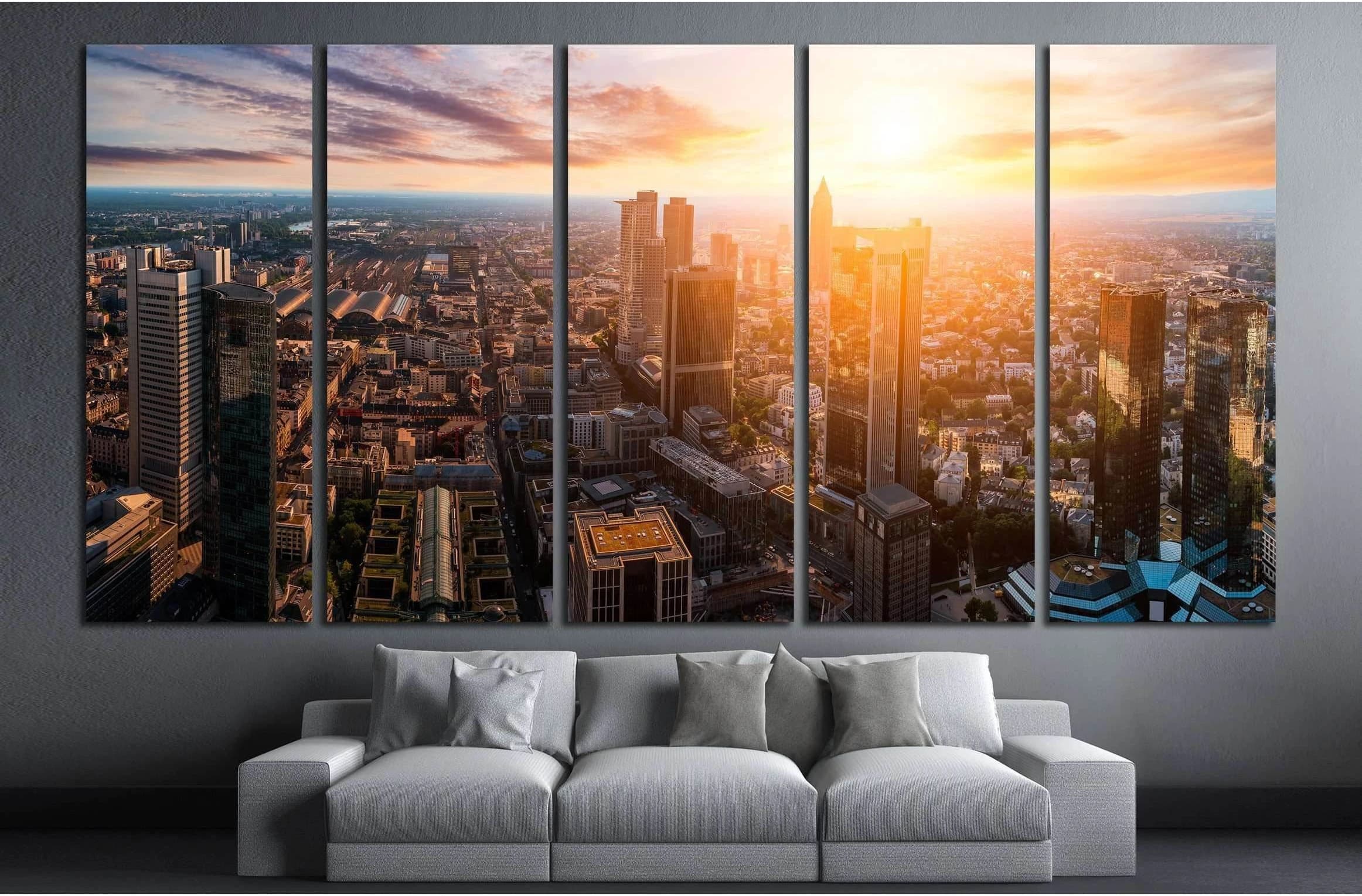 Frankfurt skyline №2980 Ready to Hang Canvas Print - Zellart Canvas Prints ALL_Products, s-2980
