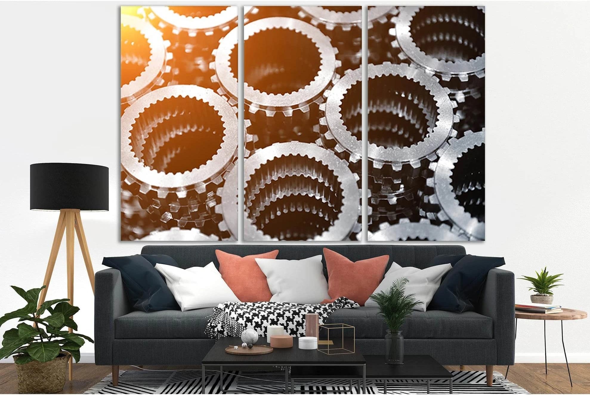 Gear Wheels №SL751 Ready to Hang Canvas Print - Zellart Canvas Prints 0new, ALL_Products, Engine, Engines Wall Art