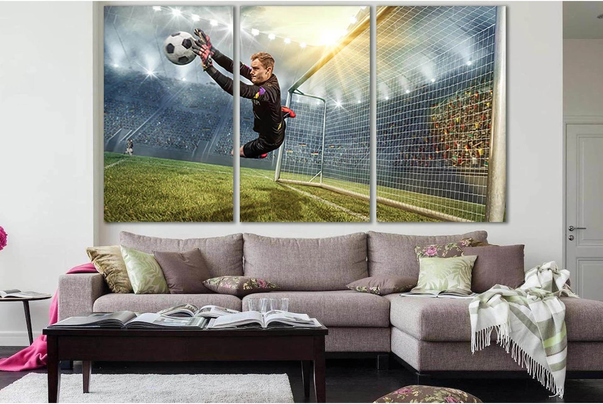 Goalkeeper Catching A Soccer Ball №SL926 Ready to Hang Canvas Print - Zellart Canvas Prints 0new, ALL_Products, Sports & Motivation