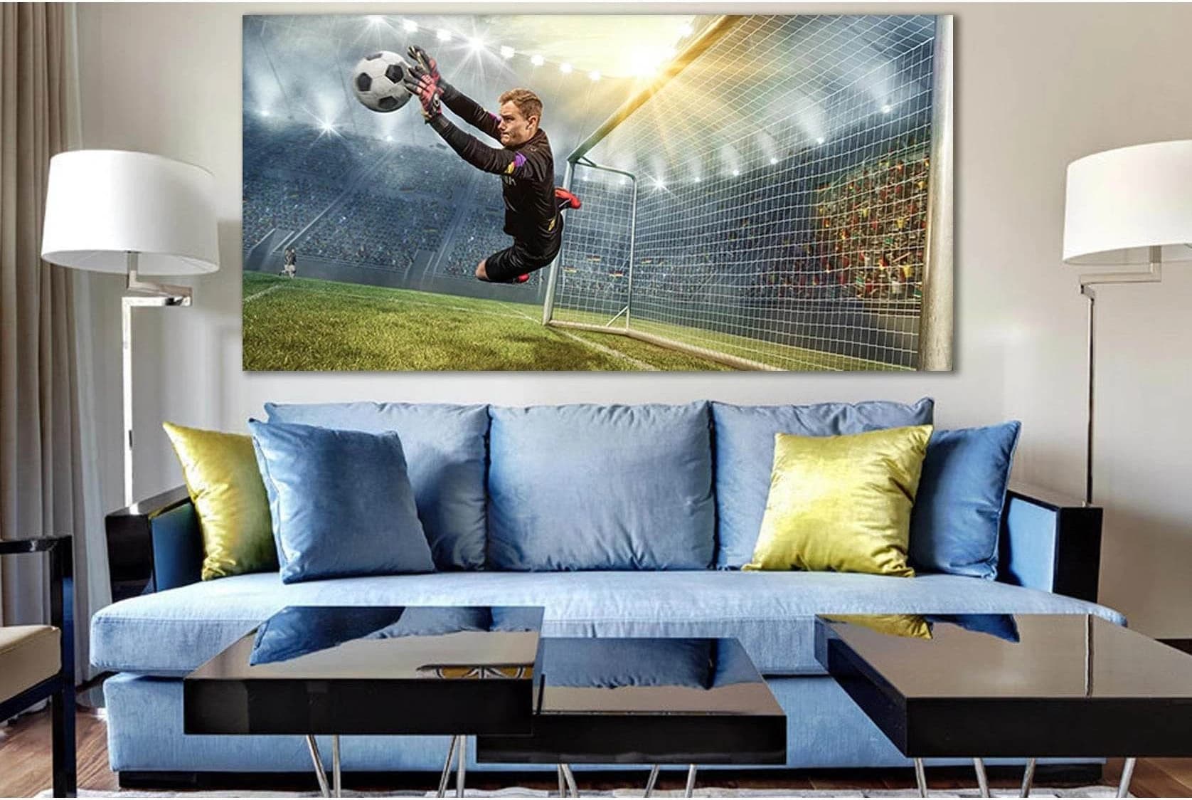 Goalkeeper Catching A Soccer Ball №SL926 Ready to Hang Canvas Print - Zellart Canvas Prints 0new, ALL_Products, Sports & Motivation