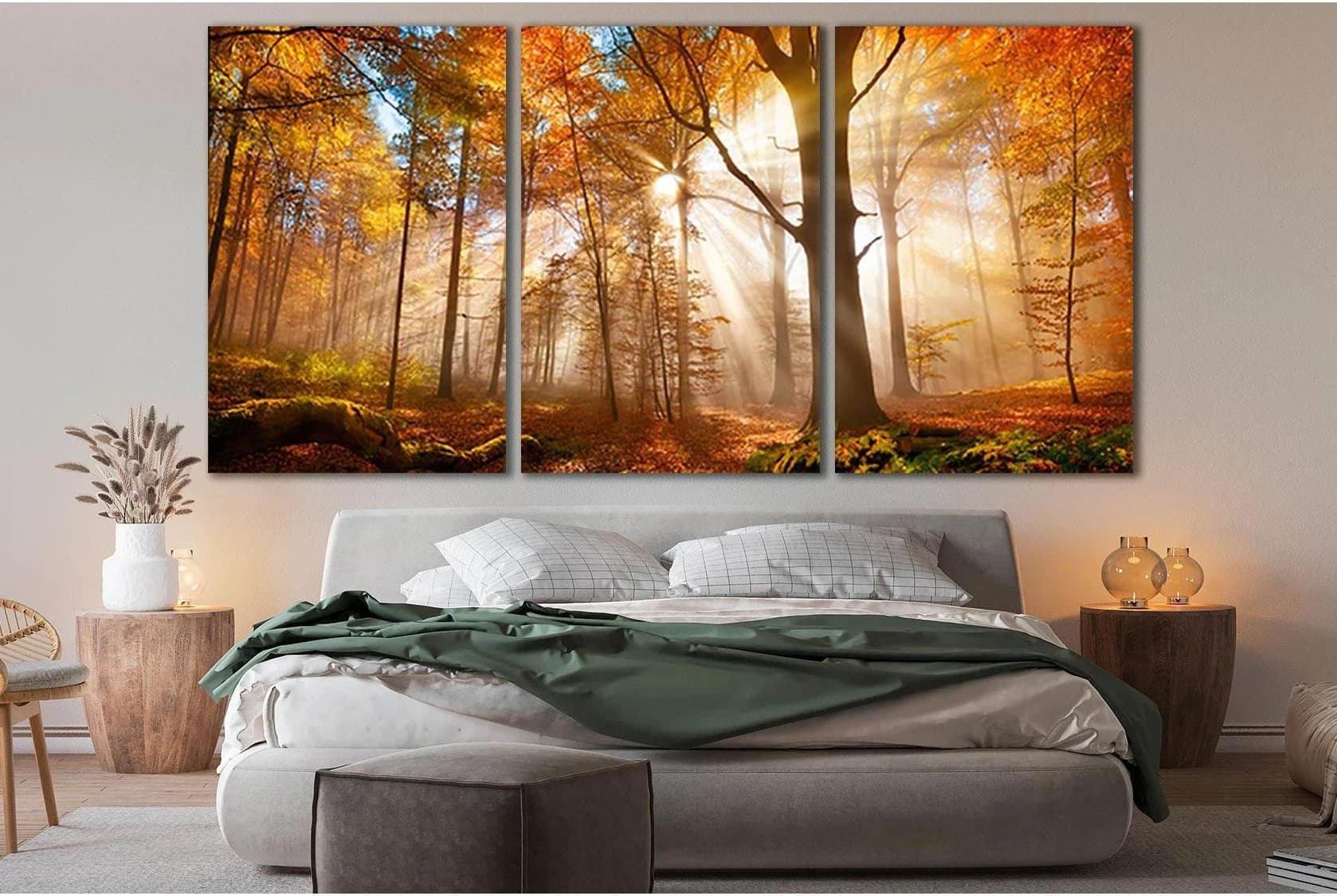 Golden Forest In Autumn №SL618 Ready to Hang Canvas Print - Zellart Canvas Prints 0new, ALL_Products, Autumn Wall Art