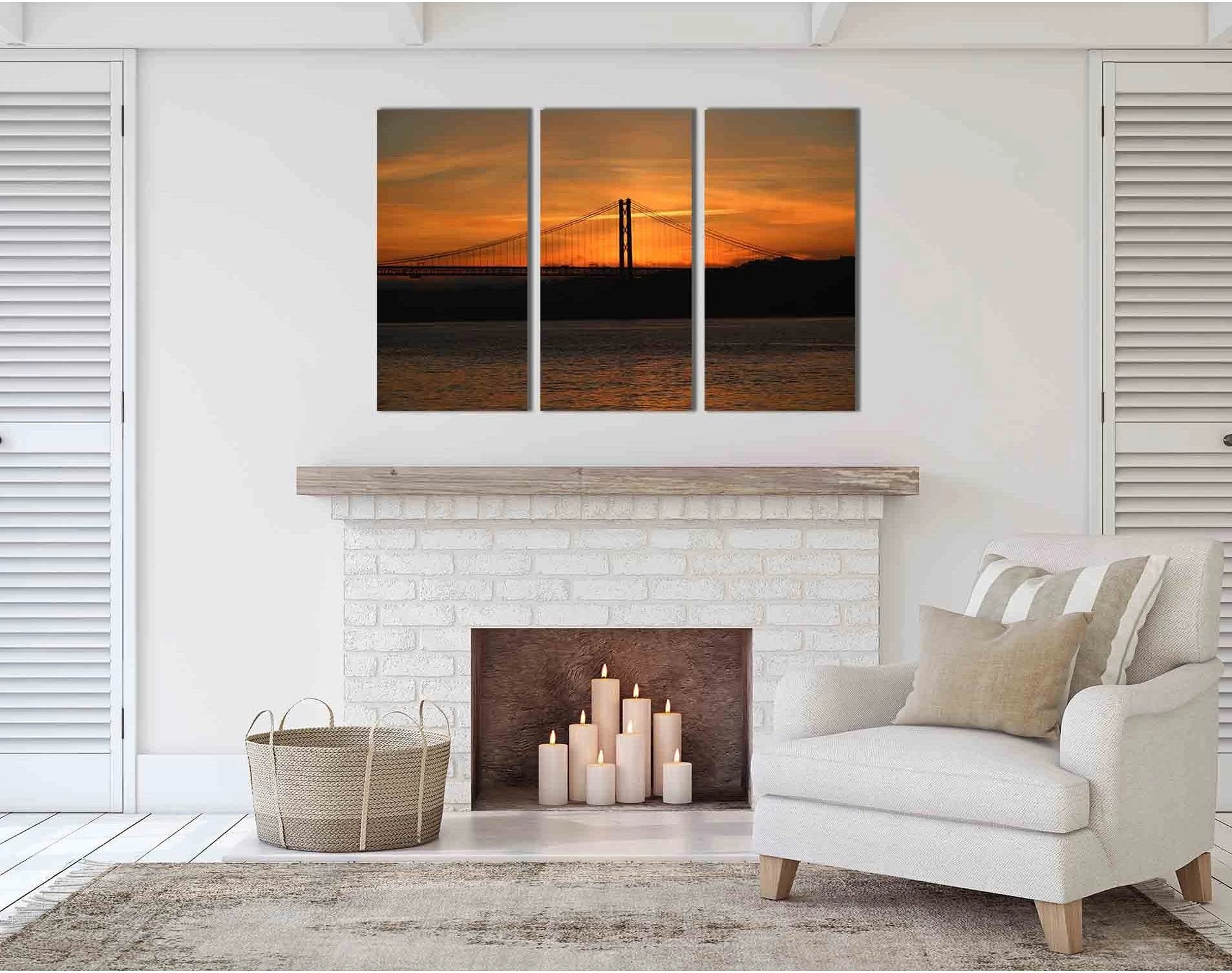 Golden Gate bridge at sunset №D1758 Ready to Hang Canvas Print - Zellart Canvas Prints 0new, ALL_Products, Sunrise & sunset wall art