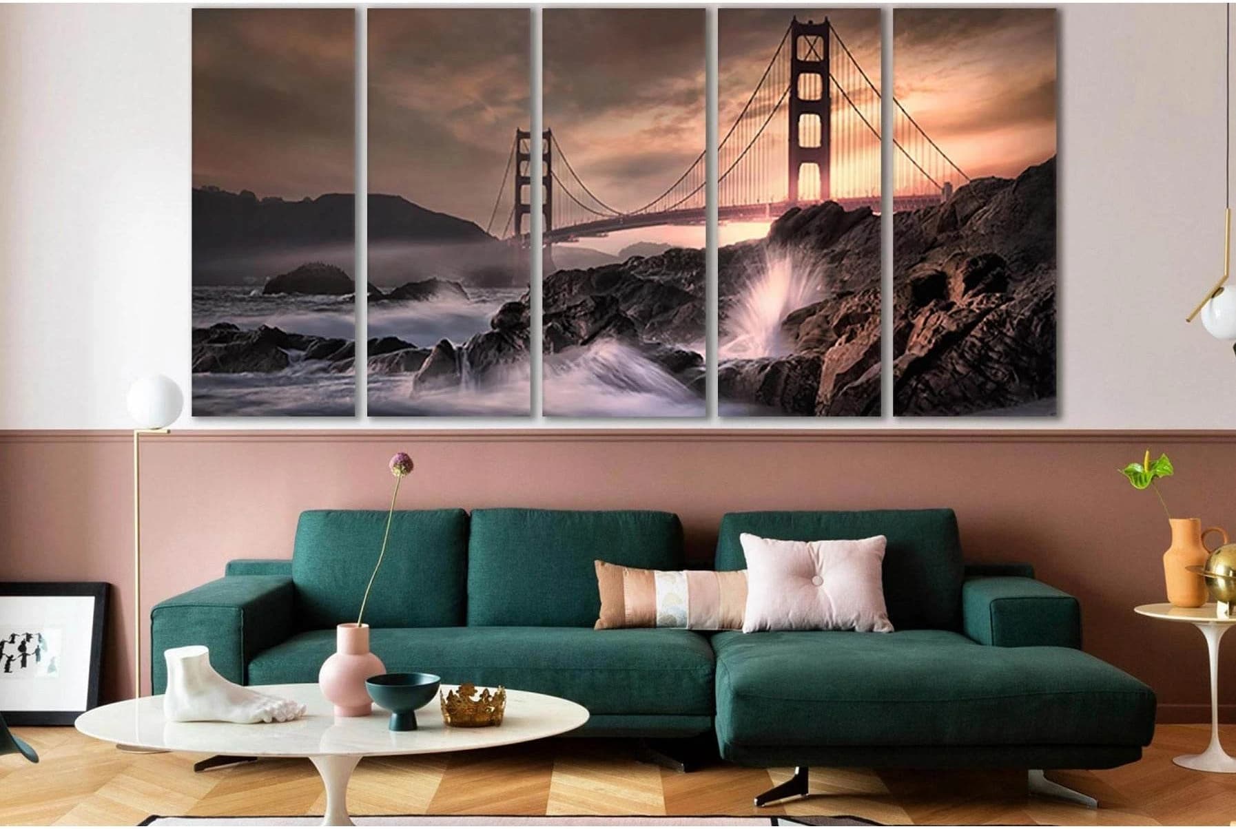 Golden Gate Bridge №SL1132 Ready to Hang Canvas Print - Zellart Canvas Prints 0new, ALL_Products, Bridges Wall Art
