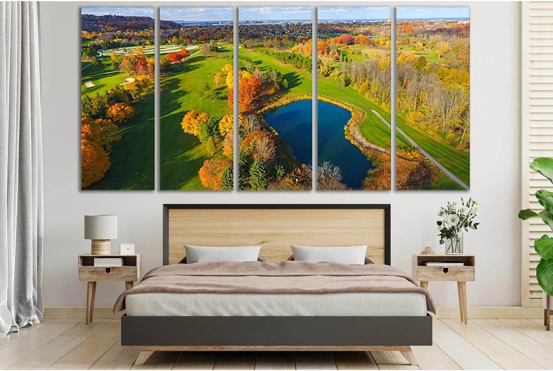 Golf Course In Hamilton On A Sunny Autumn №SL662 Ready to Hang Canvas Print - Zellart Canvas Prints 0new, ALL_Products, Autumn Wall Art
