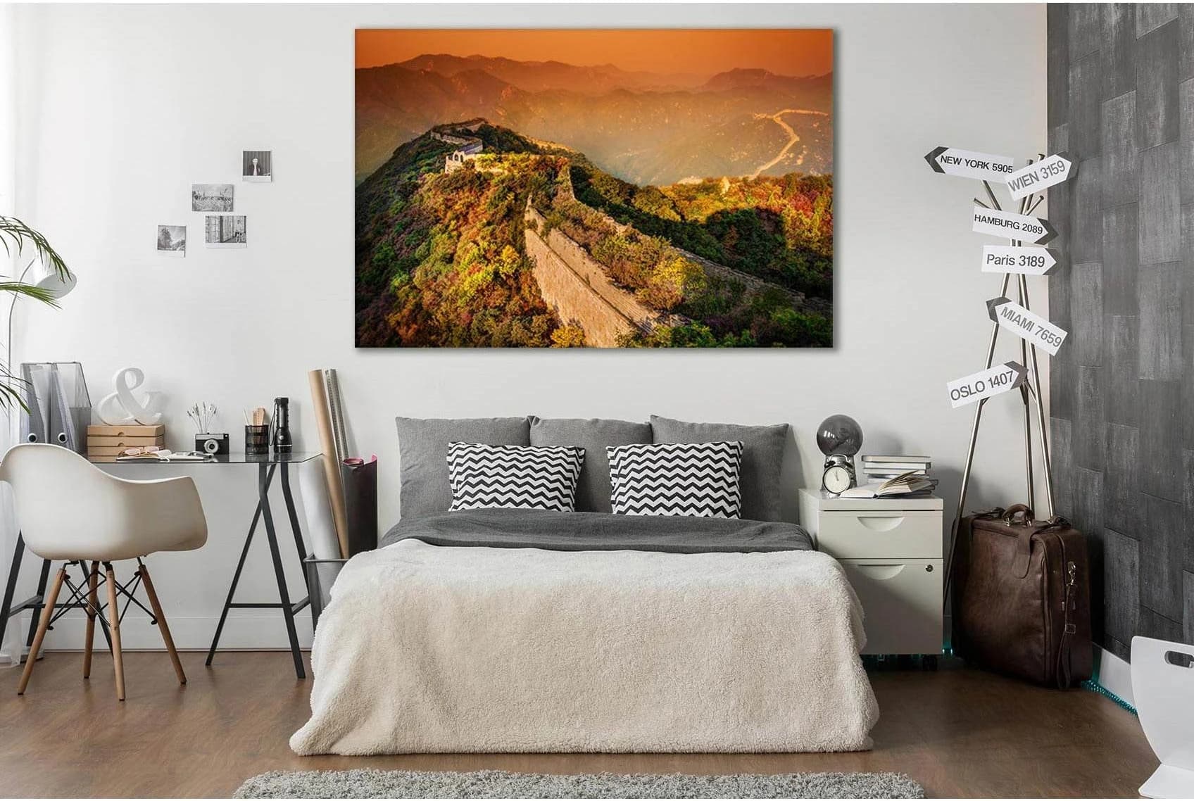 Great Wall Of China Dawn №SL222 Ready to Hang Canvas Print - Zellart Canvas Prints 0new, ALL_Products, SUNRISE & SUNSET WALL ART