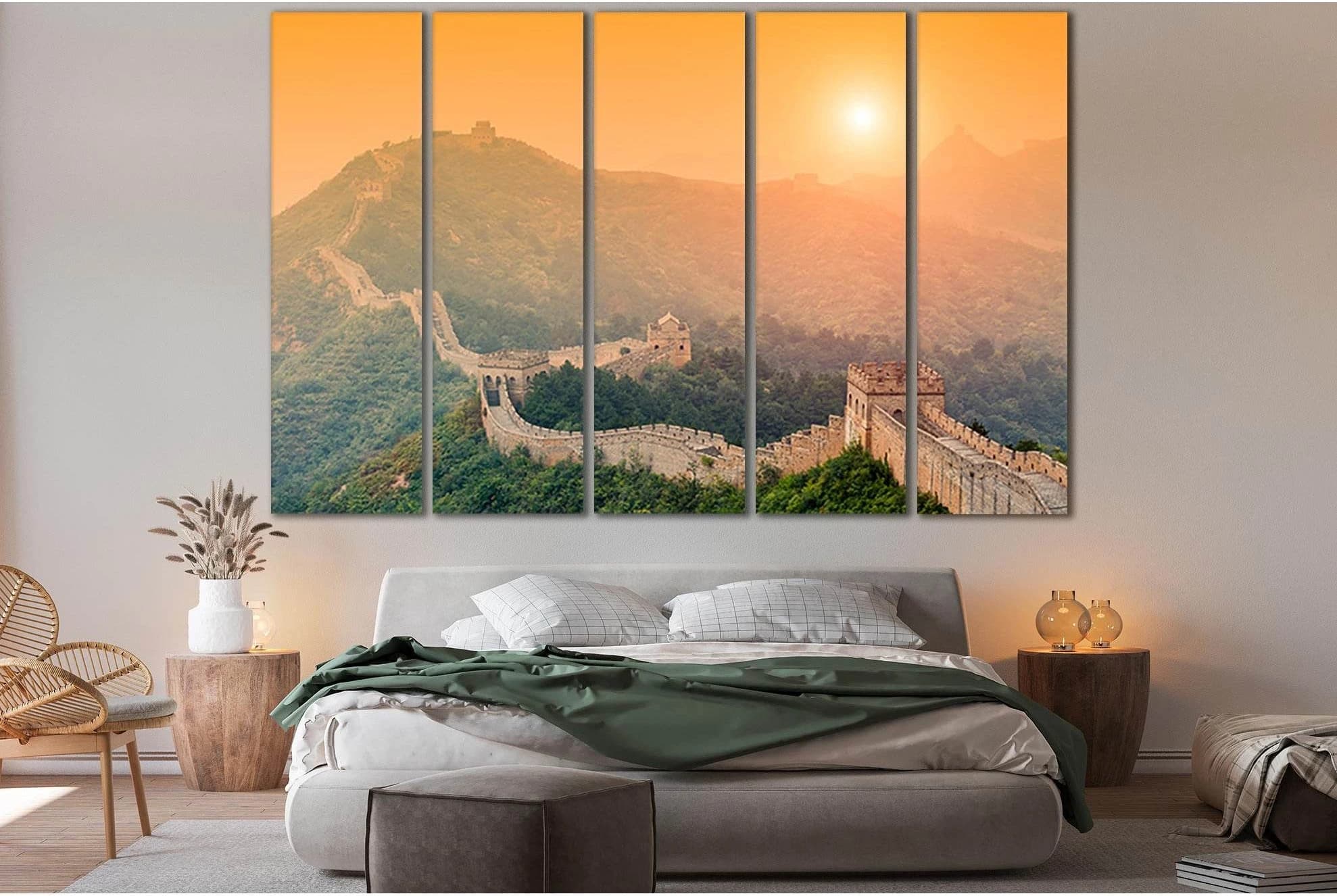 Great Wall Of China Sunrise №SL290 Ready to Hang Canvas Print - Zellart Canvas Prints 0new, ALL_Products, SUNRISE & SUNSET WALL ART