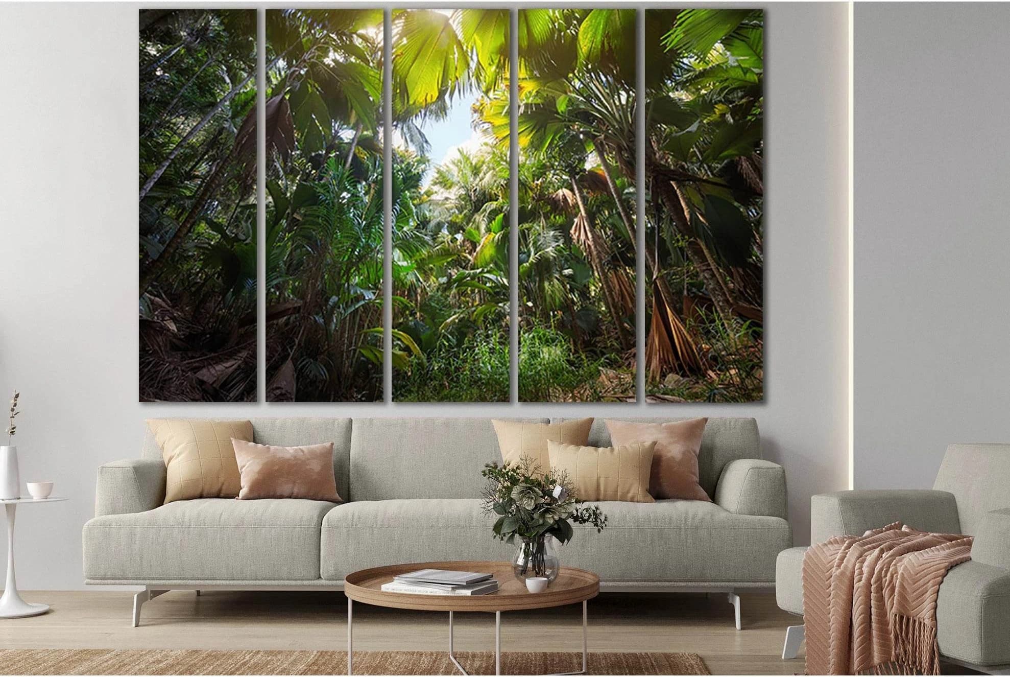 Green Jungle №SL826 Ready to Hang Canvas Print - Zellart Canvas Prints 0new, ALL_Products, Trees Wall Art