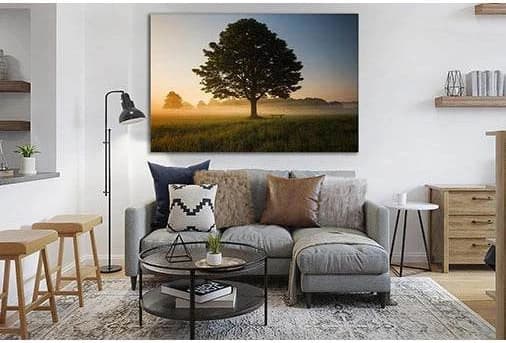 Green Leafed Tree Surrounded By Fog №SL520 Ready to Hang Canvas Print - Zellart Canvas Prints 0new, ALL_Products, Trees Wall Art