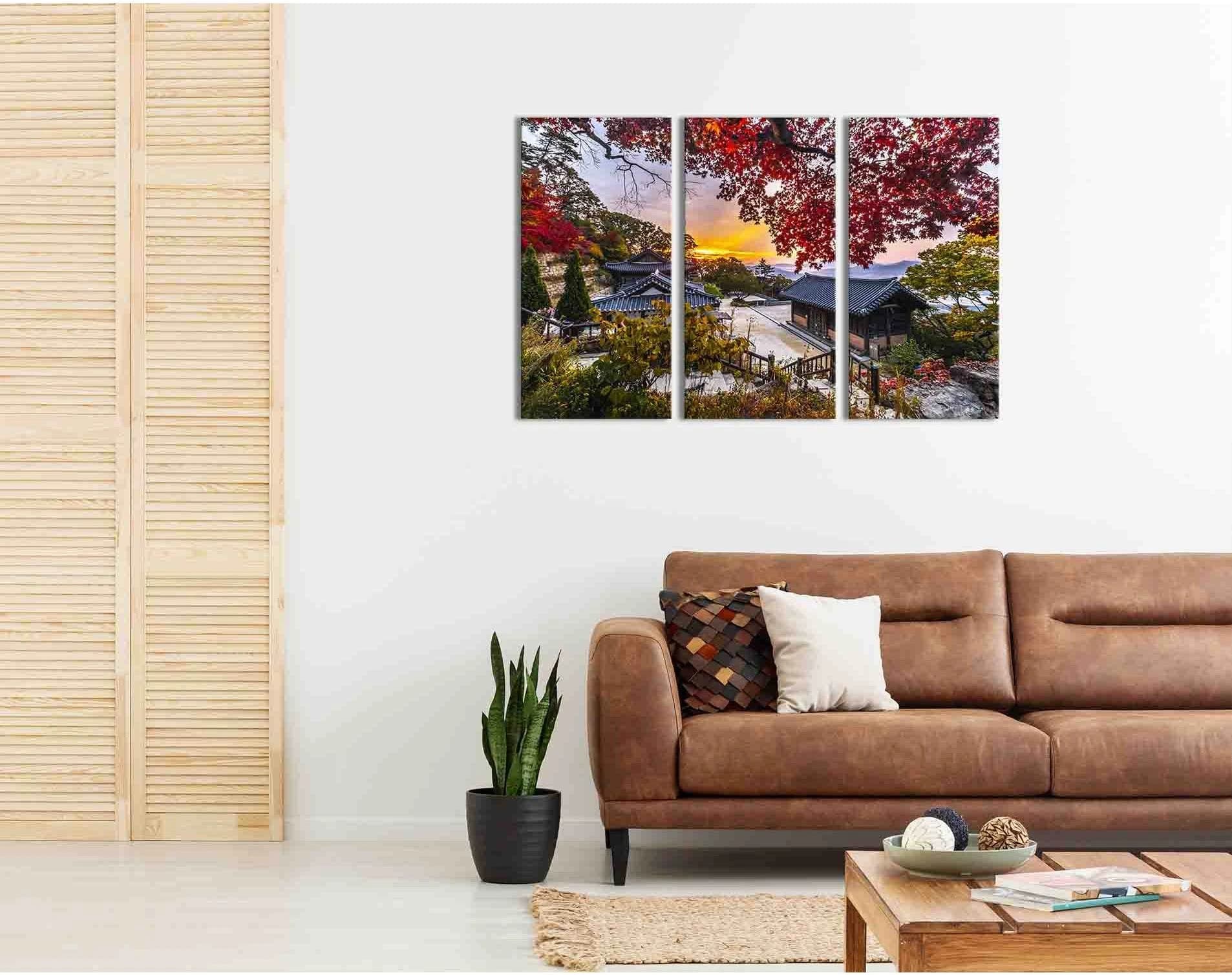 Hanok at sunset №D1234 Ready to Hang Canvas Print - Zellart Canvas Prints 0new, ALL_Products, Sunrise & sunset wall art